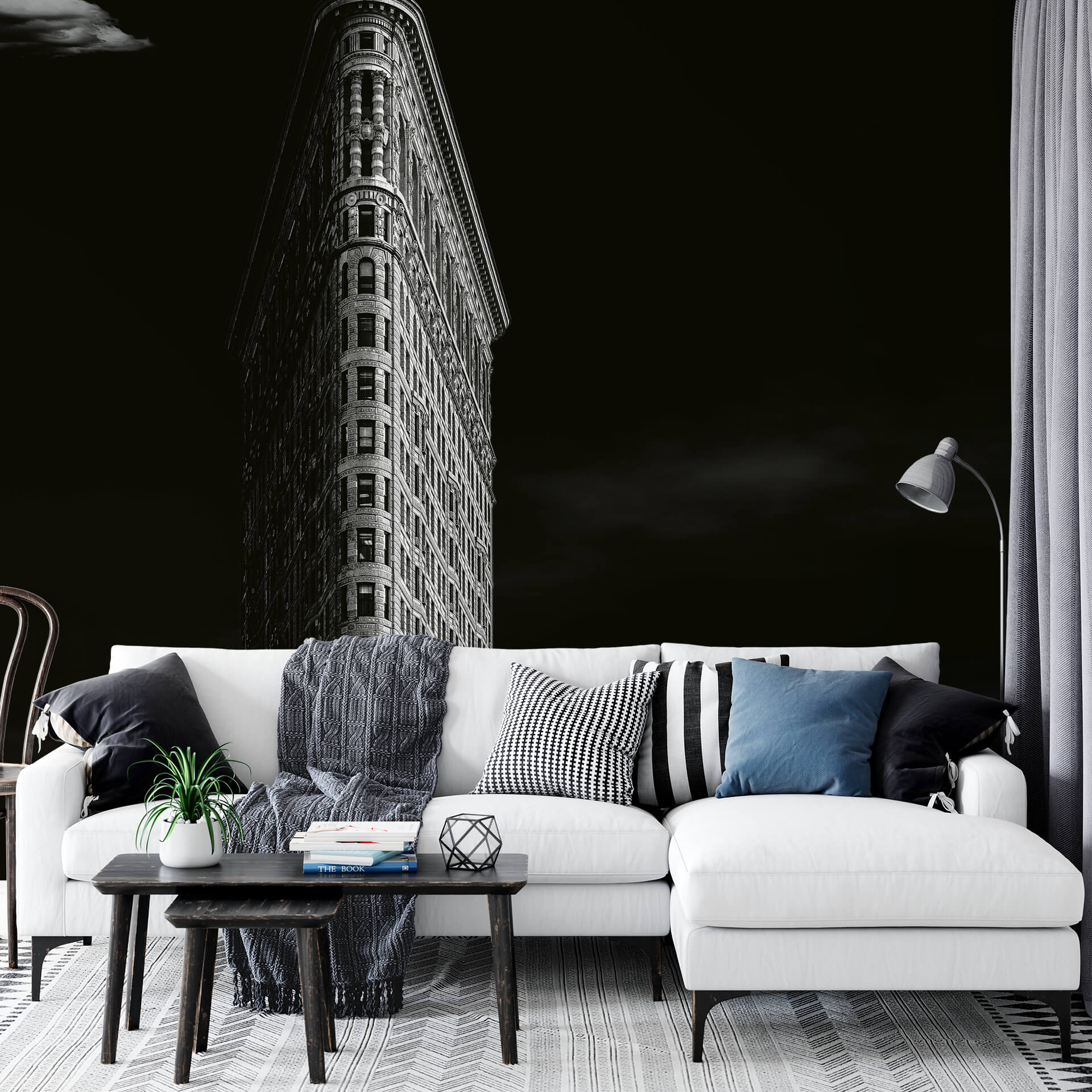 Premium Iron Building New York Skyline Wall Mural 5147 - Vintage Urban Decor for Living Room, Office & Man Cave