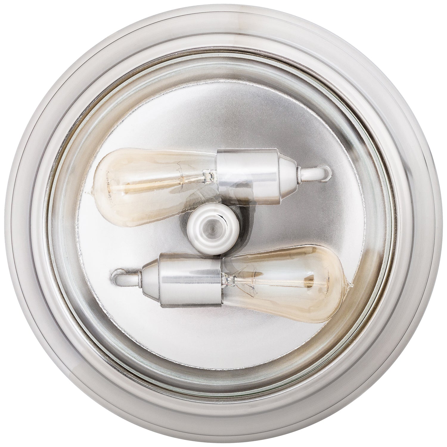 13 Inch Designer Flush Mount Bowl Light - Clear Glass & Brushed Nickel Finish - Perfect for Kitchen, Bathroom, and Hallway Lighting