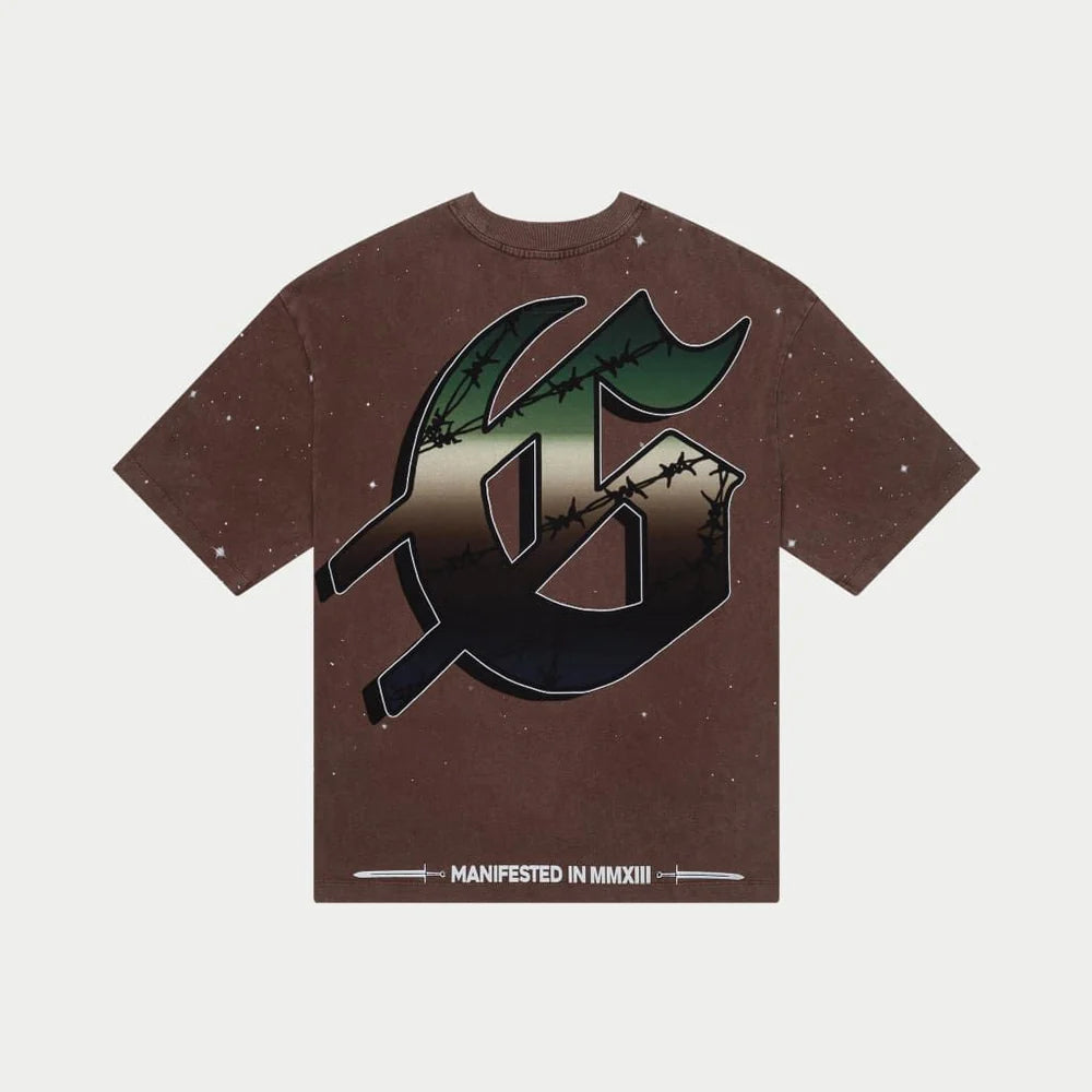 GODSPEED Air Strike Graphic T-Shirt for Men - Comfortable Cotton Tee in Brown | Casual Wear, Street Style & Everyday Outfits