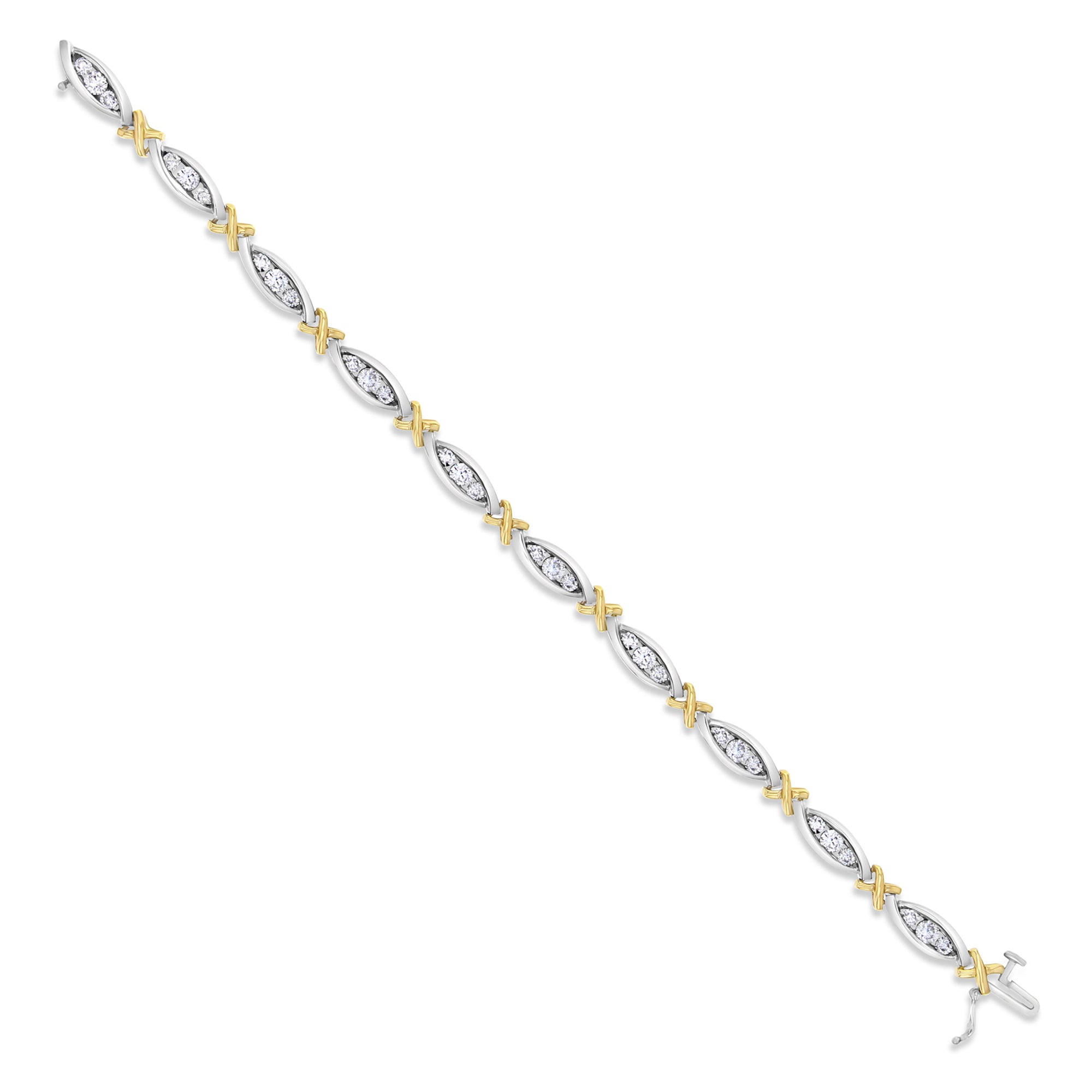 3 Carat Diamond Tennis Bracelet for Women - Elegant X Design, 14K White Gold, Perfect for Weddings, Parties & Special Occasions