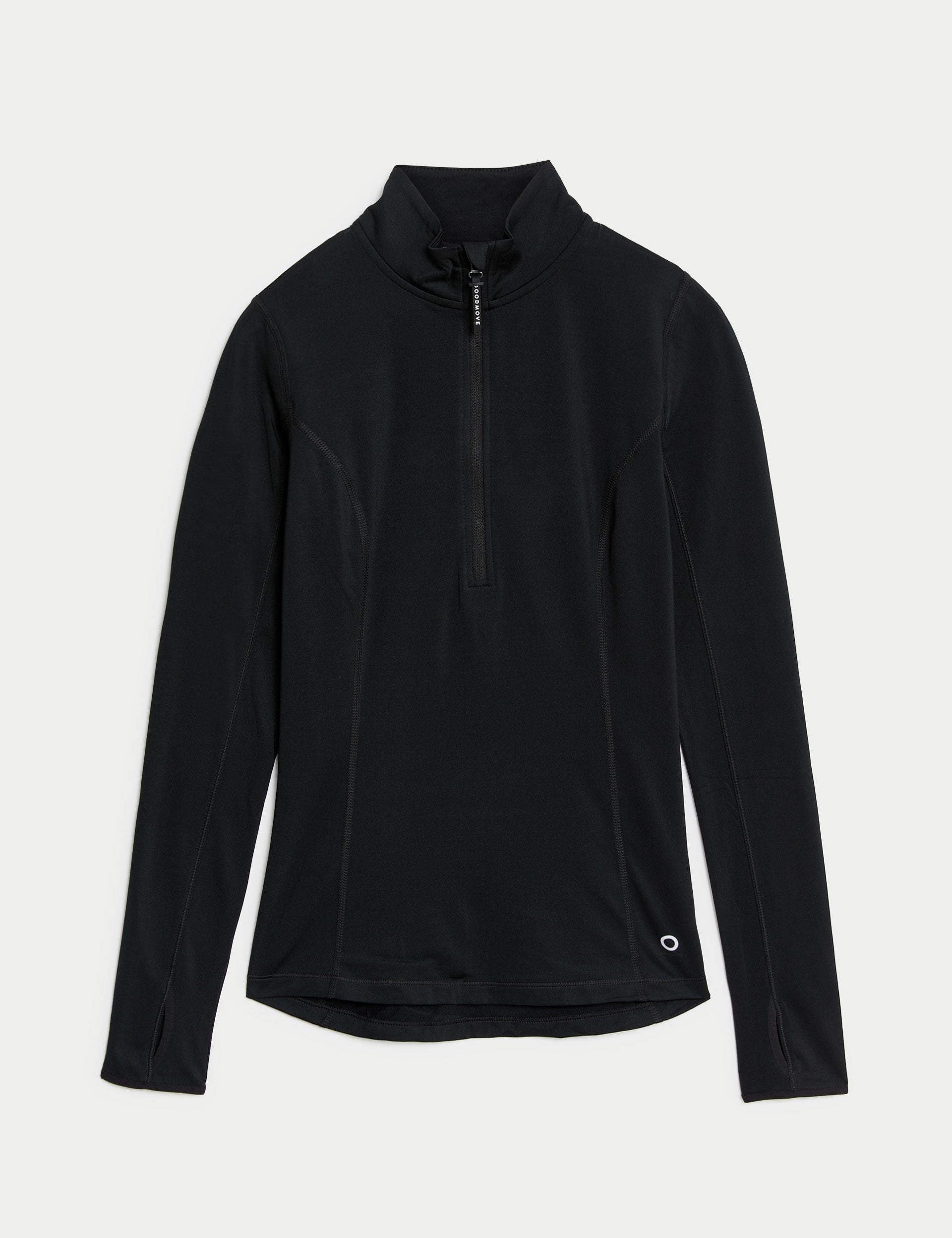 Funnel Neck Half Zip Running Top for Men & Women - Lightweight Breathable Workout Shirt - Black - Perfect for Jogging, Gym & Outdoor Activities