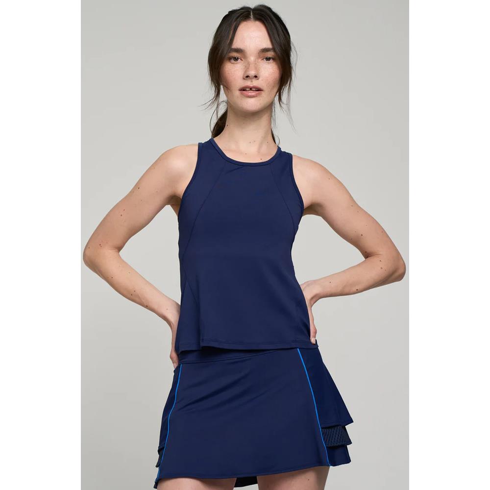 Lija Women's Be Your Best Daily Tank Top - Soft Breathable Workout Shirt for Yoga, Running & Gym - Marine Blue