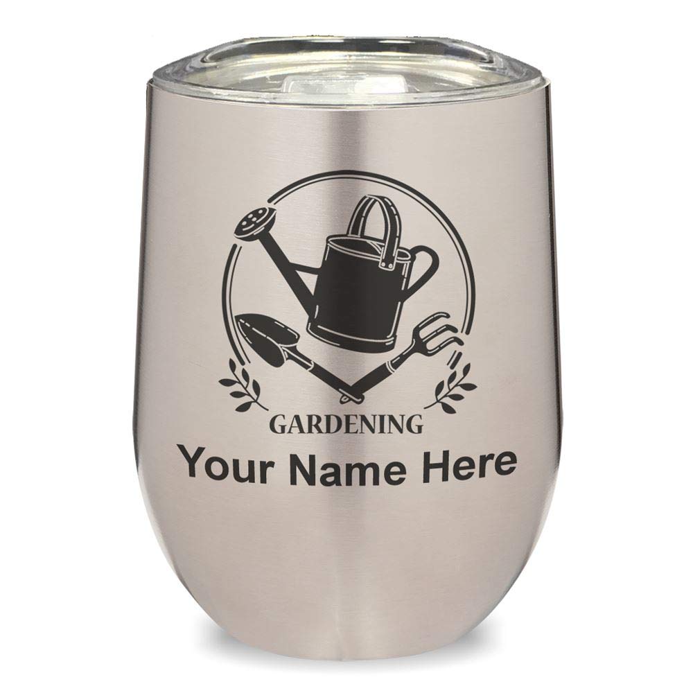 LaserGram Double Wall Insulated Stainless Steel Wine Tumbler with Personalized Engraving - 16oz Vacuum Sealed Cup for Red/White Wine, Cocktails & Outdoor Use - Perfect for Gardening, Picnics, Camping & Gifts