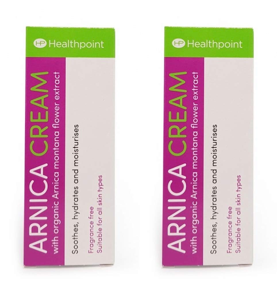 Healthpoint Arnica Cream with Organic Arnica Montana Flower Extract, Almond Oil & Cocoa Butter - Twin Pack for Muscle Pain Relief & Bruise Treatment - Perfect for Athletes, Post-Workout Recovery & Daily Pain Management