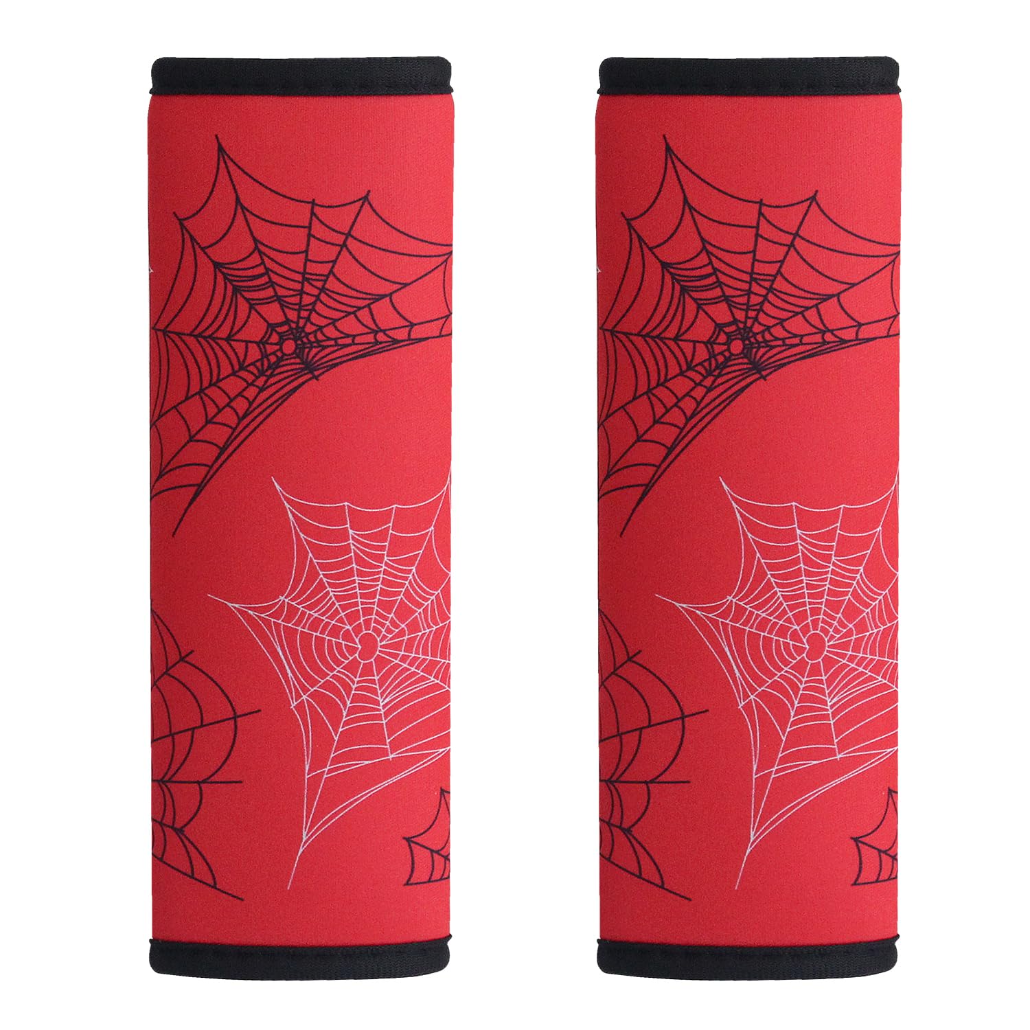 2 Pack Soft Comfort Seat Belt Covers for Kids - Cute Cartoon Pattern Car Seat Belt Pads for Girls & Boys (Red) - Safe & Cozy for Long Car Rides, Travel & Daily Commute