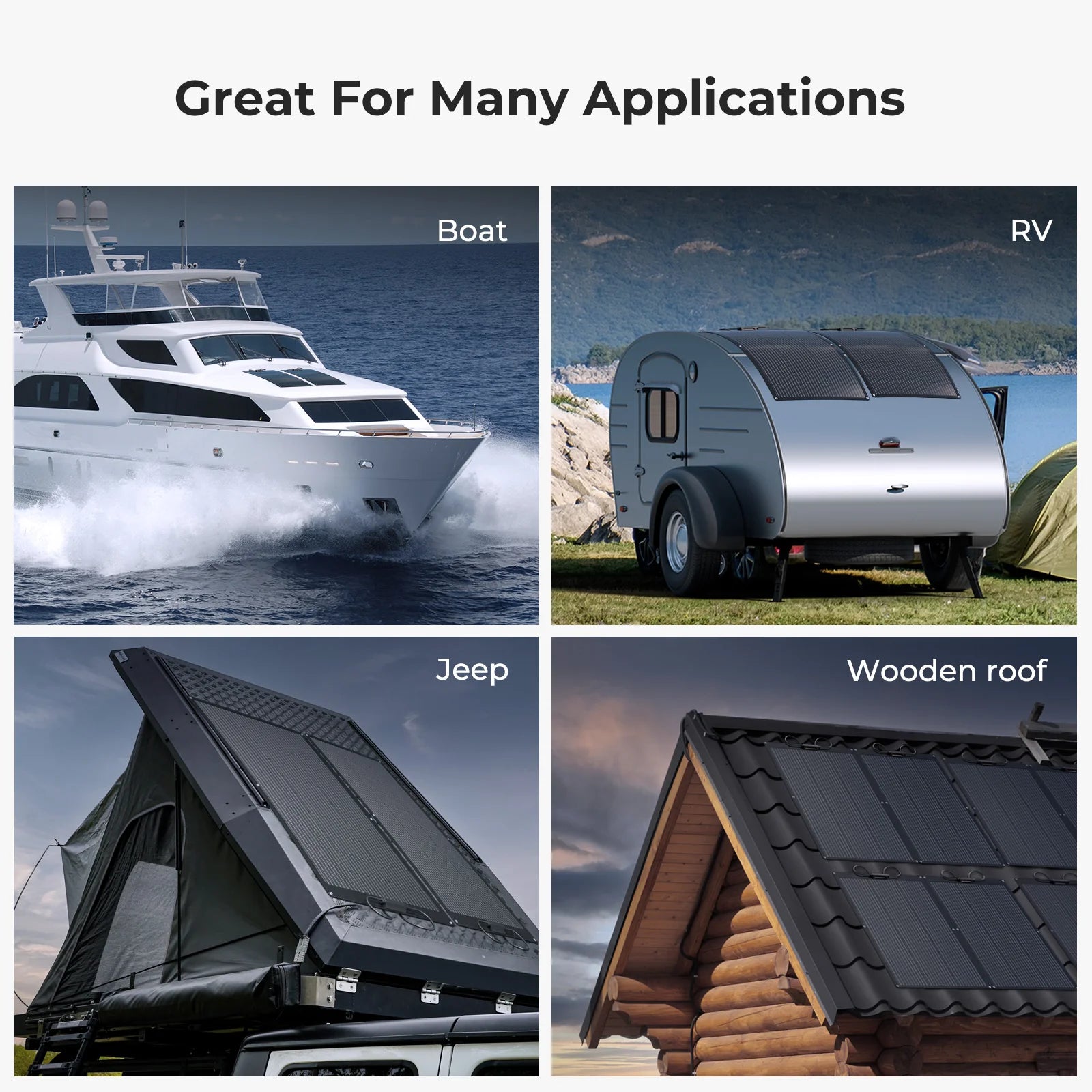 BougeRV Arch 100W Fiberglass Flexible Curved Solar Panel for RV, Boat, Camping & Off-Grid Power - Lightweight & Durable Renewable Energy Solution