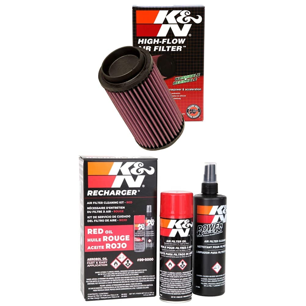 K&N High Performance Air Filter & Cleaning Kit Bundle - Premium Powersport Replacement for 1996-2019 Polaris ATVs (PL-1003) | Off-Road Adventure & Dirt Bike Maintenance