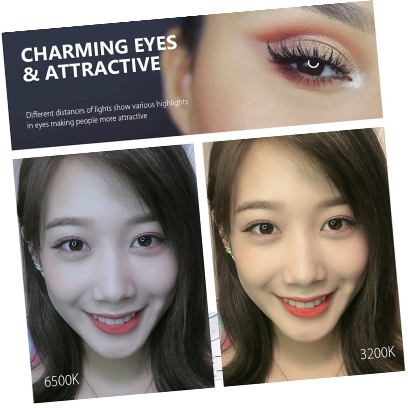 Hemobllo 2-Pack Dimmable Ring Light with Tripod Stand - for Photography, Makeup & Phone Videos