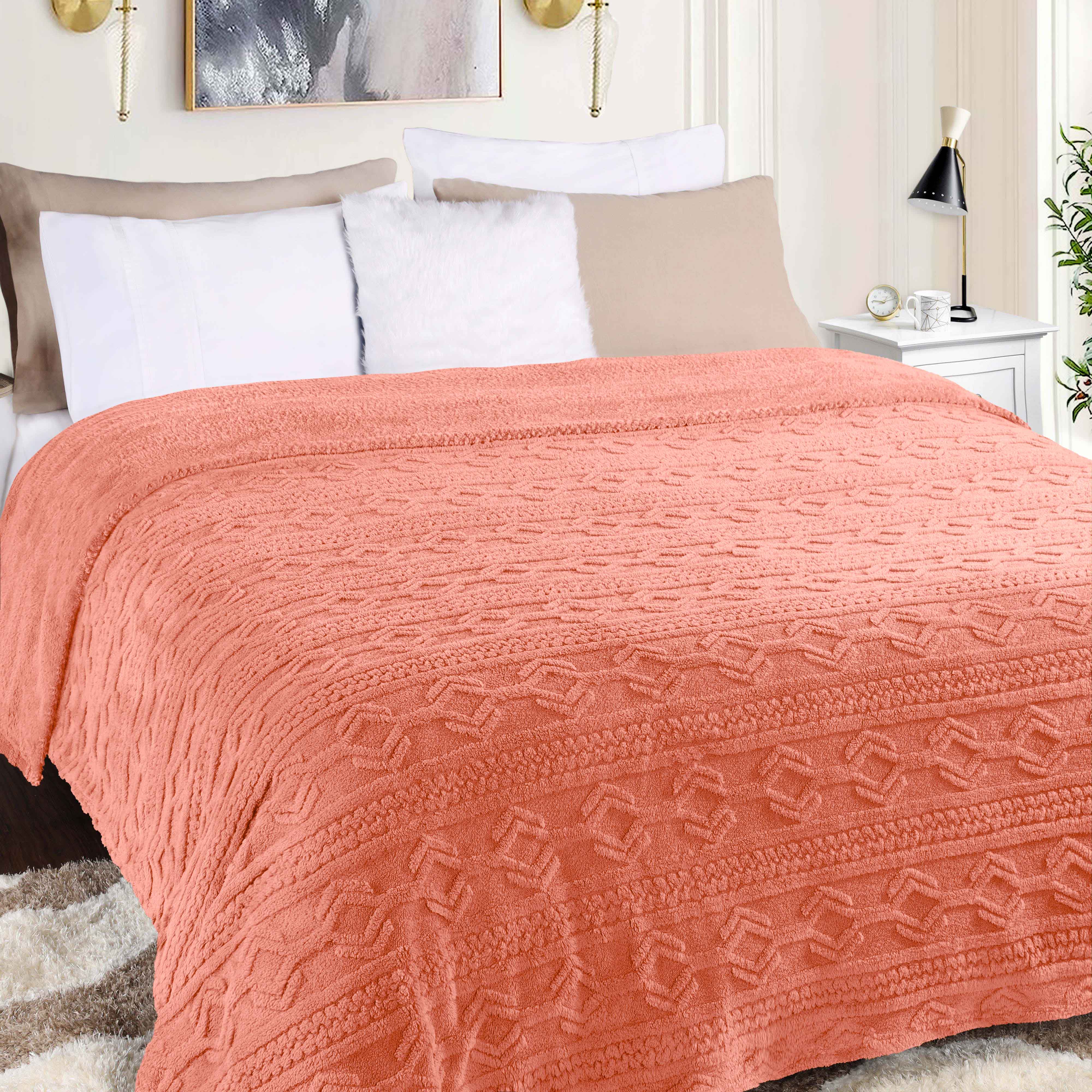 Arctic Boho Jacquard Plush Fleece Blanket - Ultra Soft & Warm Winter Throw for Couch, Bed, Sofa - Perfect for Home Decor, Cozy Nights & Gift Giving