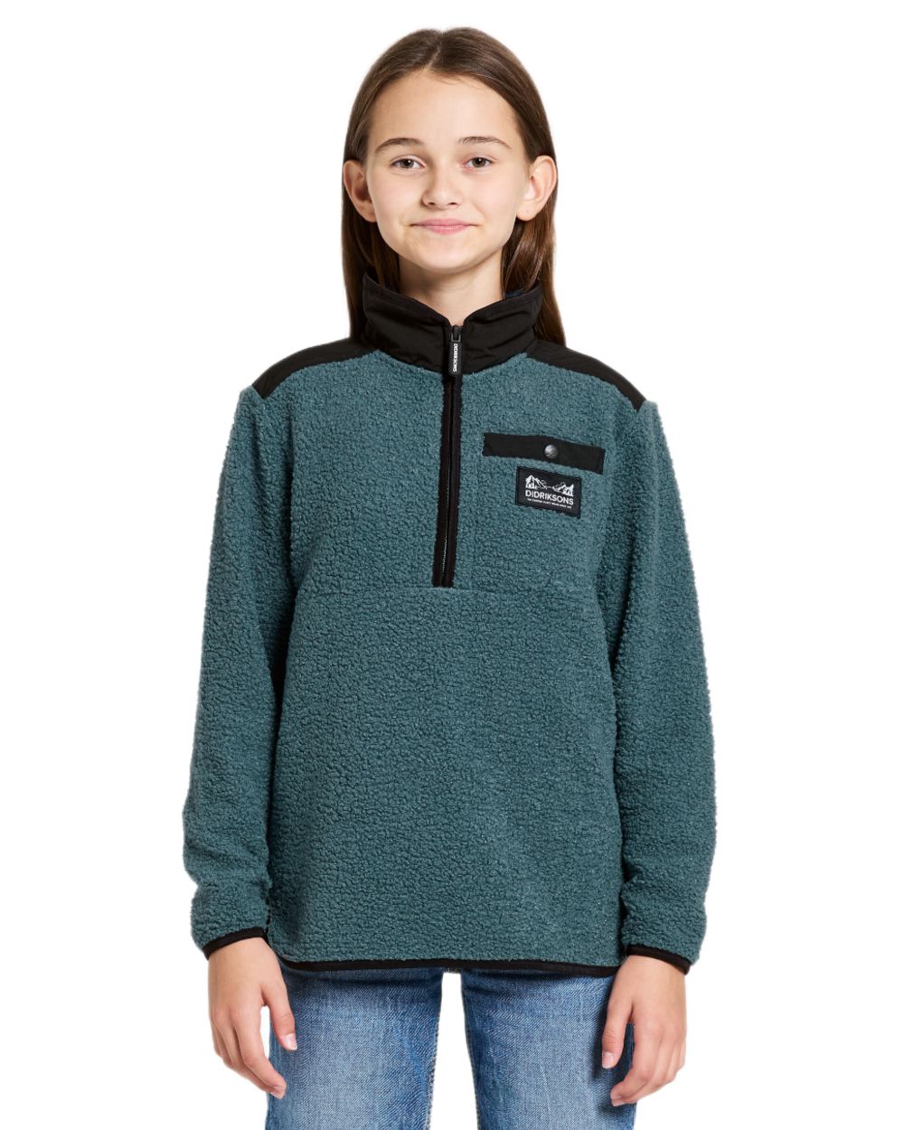 Didriksons Kids Exa Half Zip Sweater - Warm Fleece Pullover for Boys & Girls - Perfect for Outdoor Play, School & Winter Activities