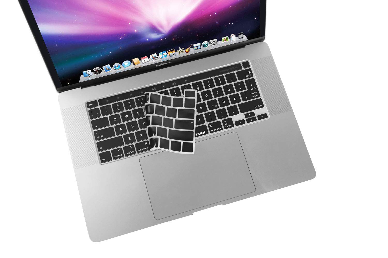 German Language Black Silicone Keyboard Cover for MacBook Pro 16