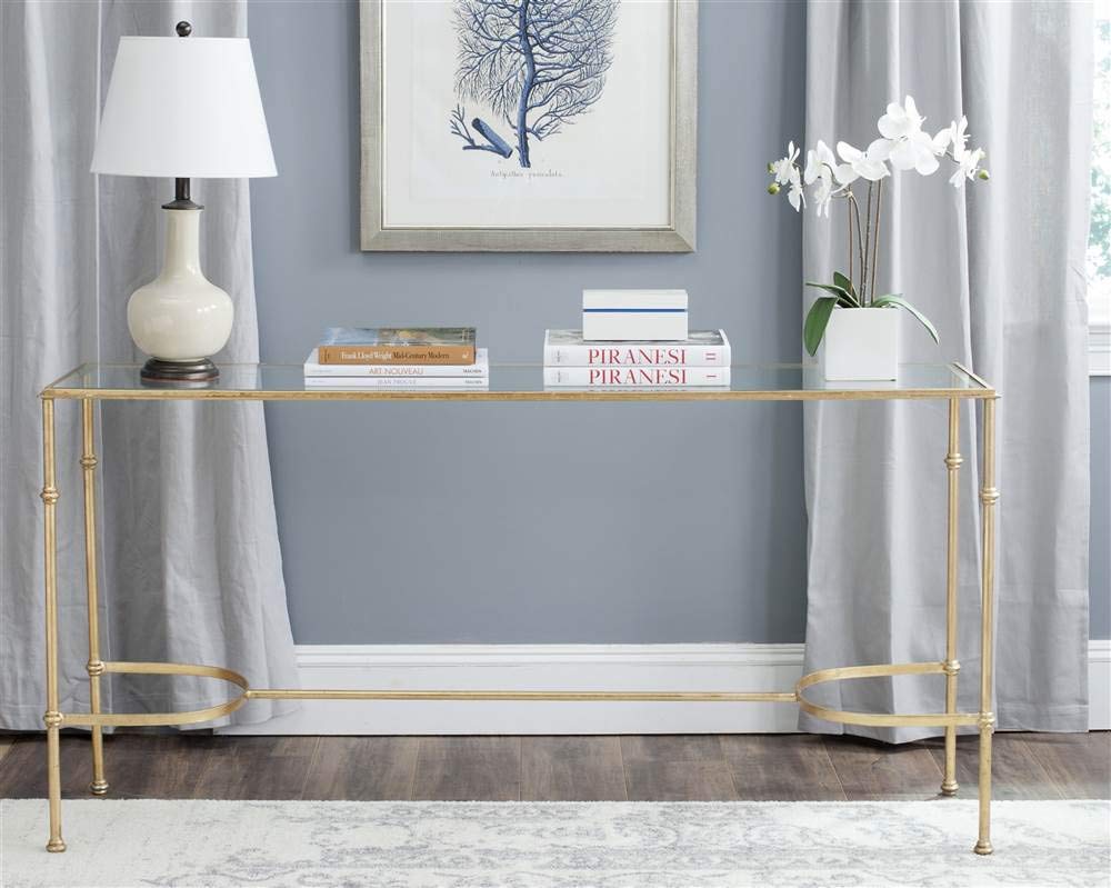 Safavieh Lucille Gold Console Table - Elegant Entryway Table with Gold Finish, Perfect for Hallway, Living Room & Foyer Decor