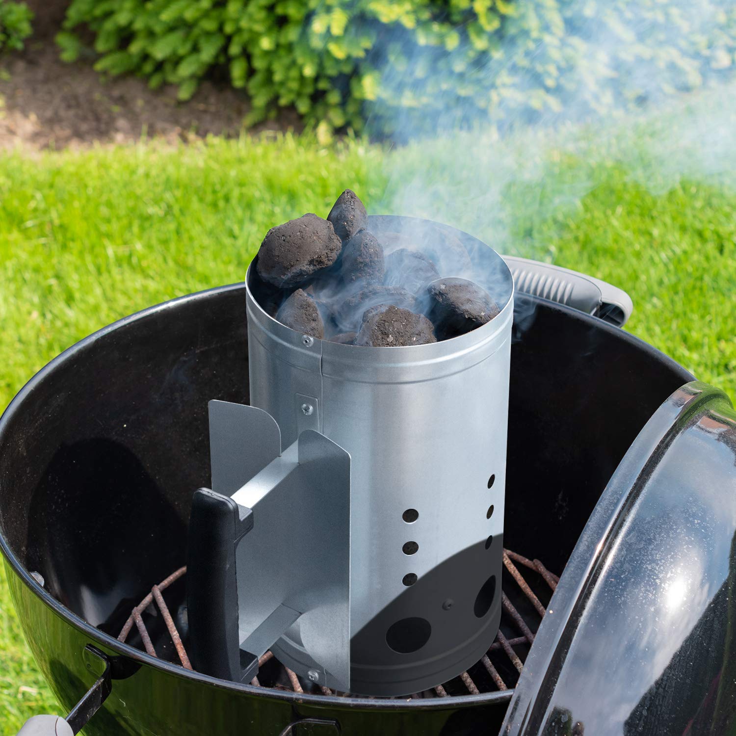 Premium Charcoal Chimney Starter for BBQ Grill - Fast & Safe Fire Starter for Charcoal Briquettes | Perfect for Outdoor Cooking, Camping, Backyard Grilling & Tailgating Accessories