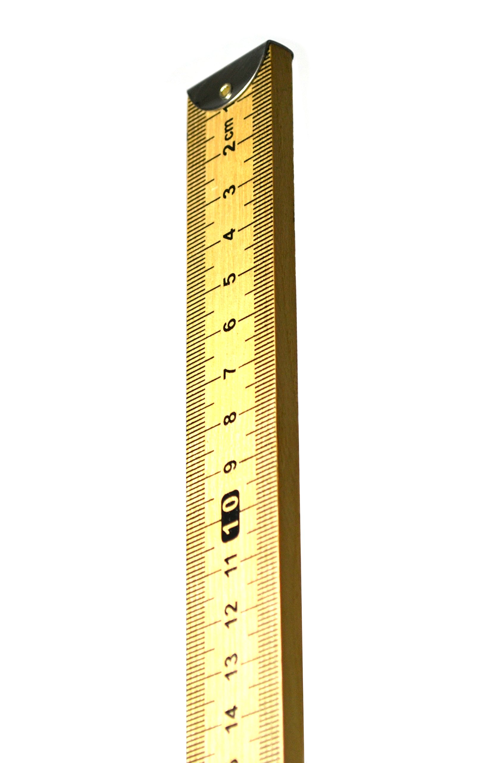 EISCO Double Sided Hardwood Meter Stick with Metric Measurements, Horizontal Reading & Protective Metal Ends - Perfect for Science Labs, Classrooms & DIY Projects