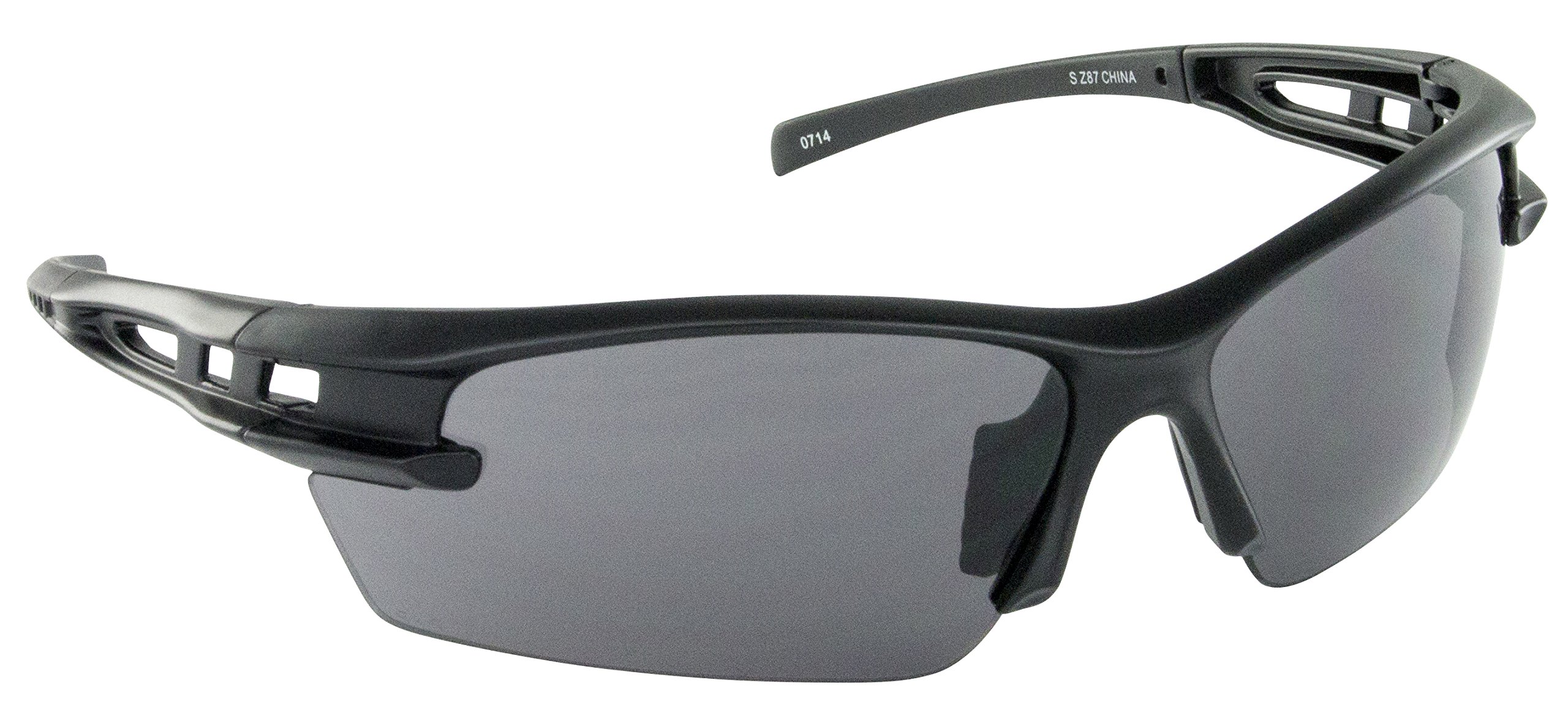 SAS Safety 5511-02 Black Frame Gray Lens Spectro Safety Glasses - ANSI Z87.1 Certified - UV Protection - for Construction, Woodworking & DIY Projects