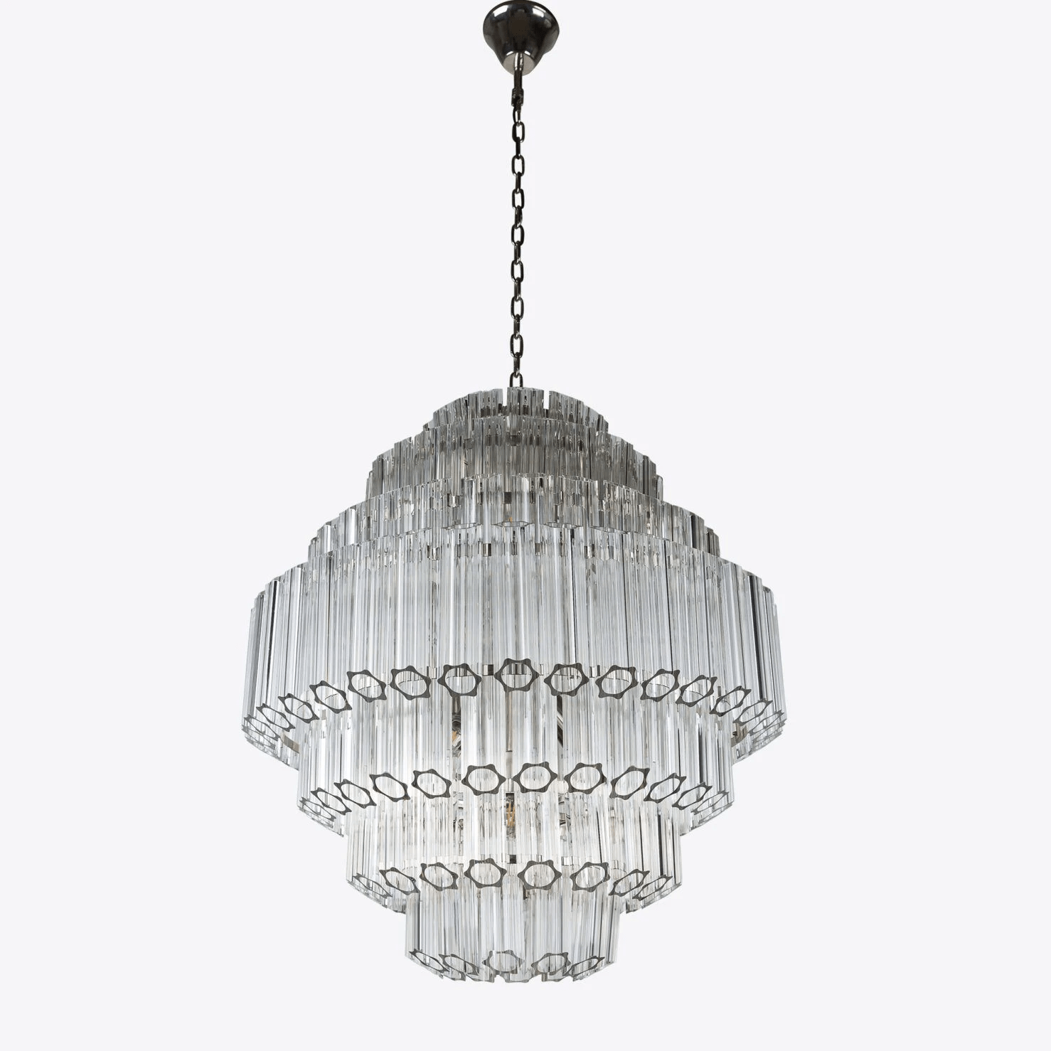 Grande Palermo Crystal Clear Chandelier - Elegant Modern Lighting Fixture for Dining Room, Living Room & Bedroom