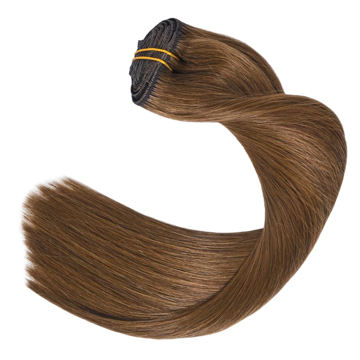 Light Brown Clip-In Human Hair Extensions 22 Inch 70g 7pcs - Remy Hair Silky Straight with 16 Clips - #6 Chestnut Brown Hair Extensions for Women - Perfect for Parties, Weddings & Daily Styling