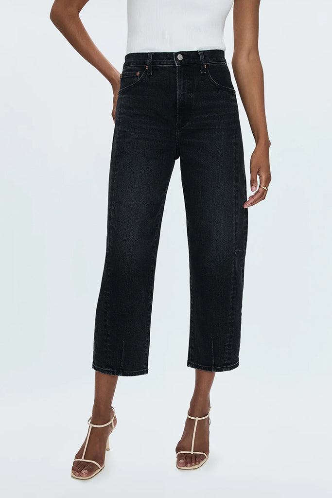 Eli High Rise Arched Leg Pants for Women - Dark Midnight Blue Stretch Work Pants | Business Casual, Office Wear & Professional Outfits