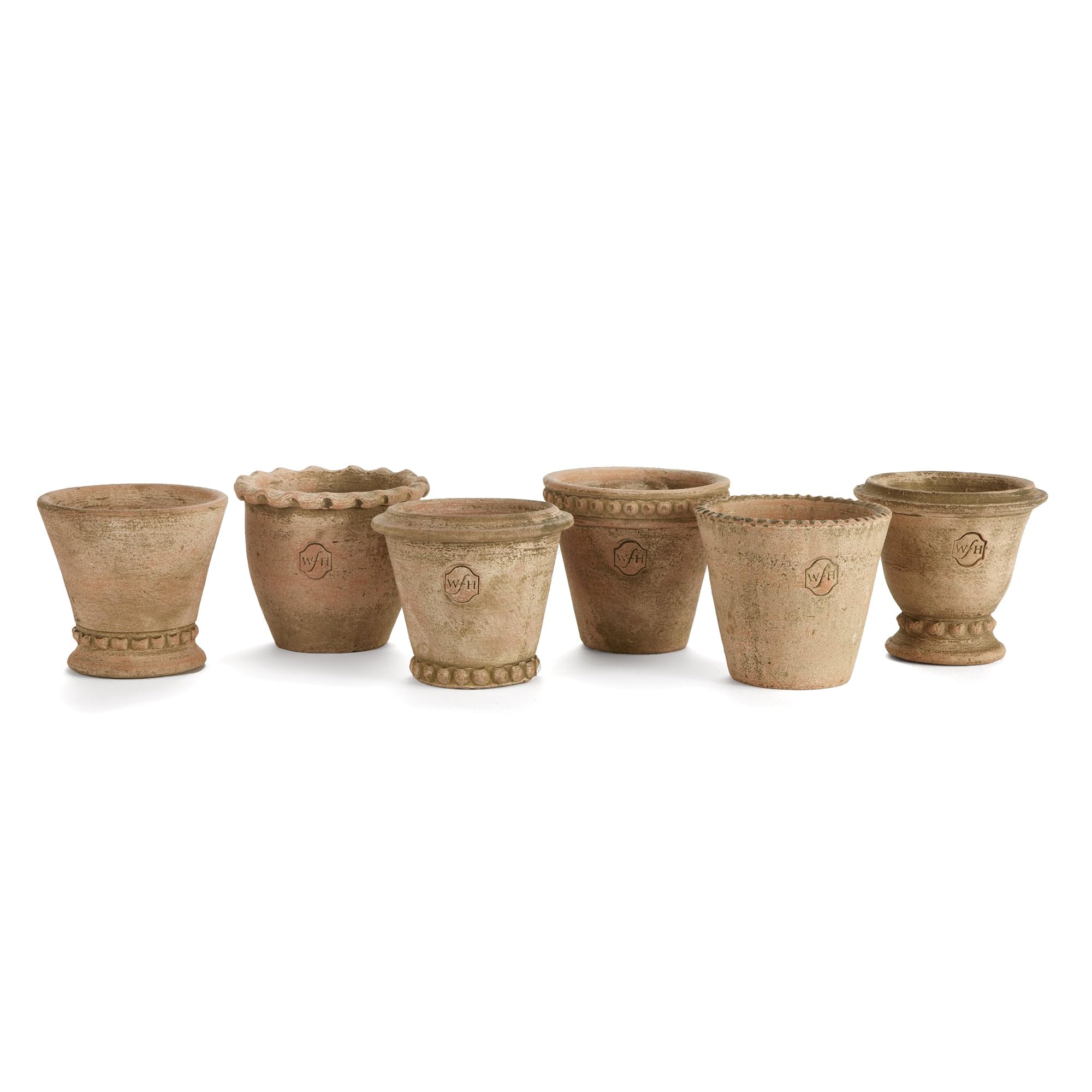 NAPA Home & Garden White Ceramic Mini Flower Pots Set of 6 - Perfect for Succulents, Herbs & Small Plants Indoor Decor