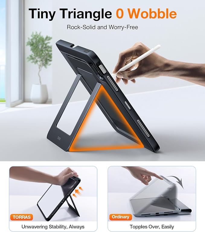 Premium iPad Air 13 Inch Stand with Built-in Pencil Holder - Adjustable Desktop Stand for Drawing, Writing & Video Calls - Perfect for Home Office, Study & Creative Work