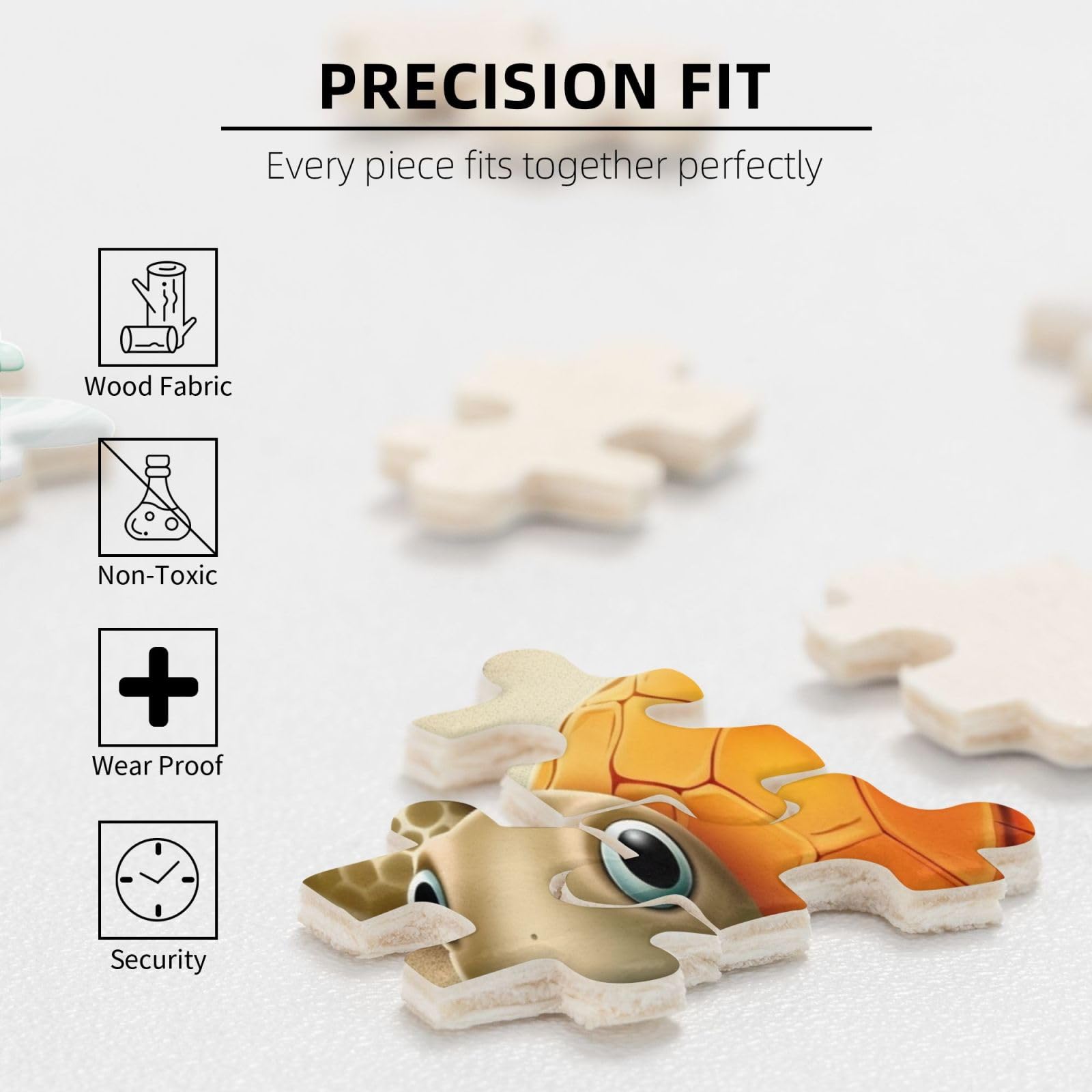 500 Piece Wooden Jigsaw Puzzle - Turtle & Starfish Photo Puzzle for Adults, Personalized Picture Puzzle, Classic Family Game for Wedding, Birthday, Valentine's Day Gifts (20.4