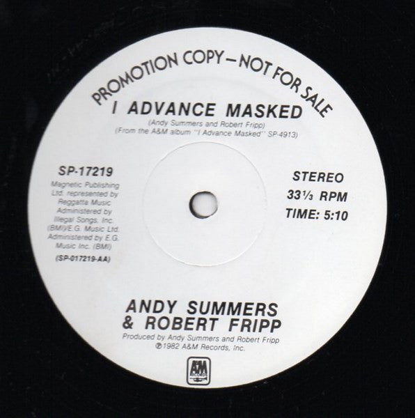 Andy Summers & Robert Fripp - I Advance Masked Vinyl LP (12
