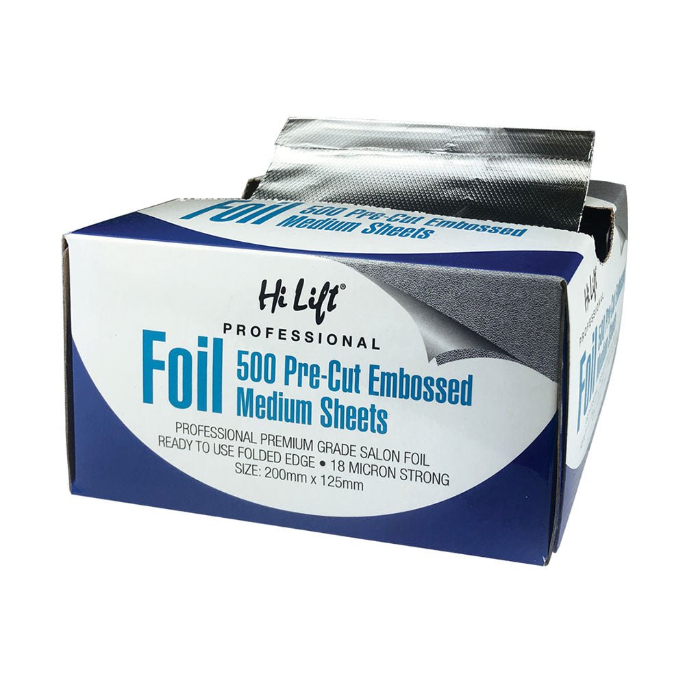 Hi Lift Foil 500 Pre Cut Folded Sheets - 18 Micron Silver Hair Foil for Salon & Professional Hair Coloring - Perfect for Highlights, Balayage, and Foiling Techniques