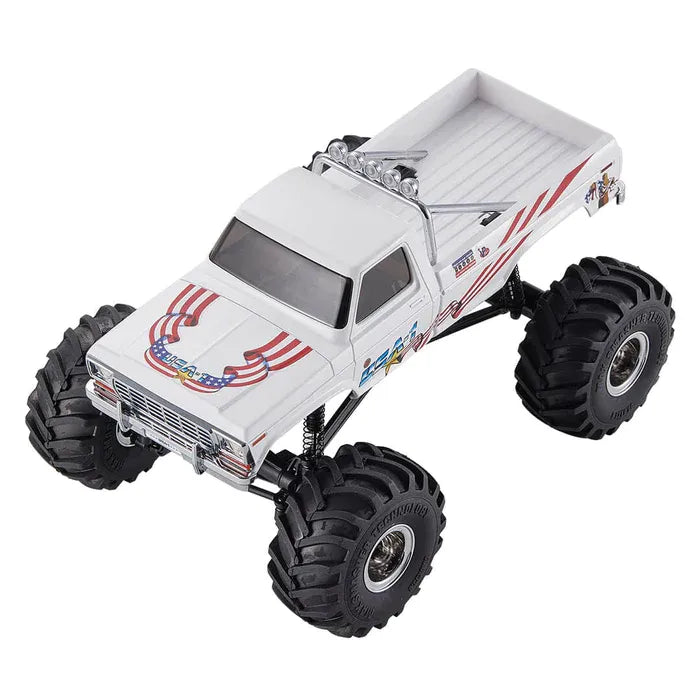 FMS FCX24 Max Smasher 1:24 Scale 4WD RC Monster Truck RTR with 2.4GHz Remote Control & Oversize Tires (V2) - Perfect for Off-Road Racing, Backyard Bashing and Indoor Crawling Adventures