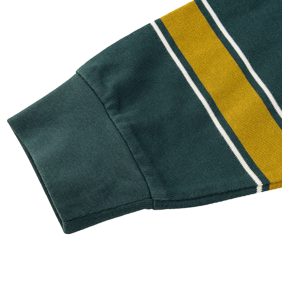 ASUSL Multi-Color Border Long Sleeve T-Shirt - Dark Green | Casual Streetwear for Men & Women | Perfect for Everyday Wear, Outings & Layering