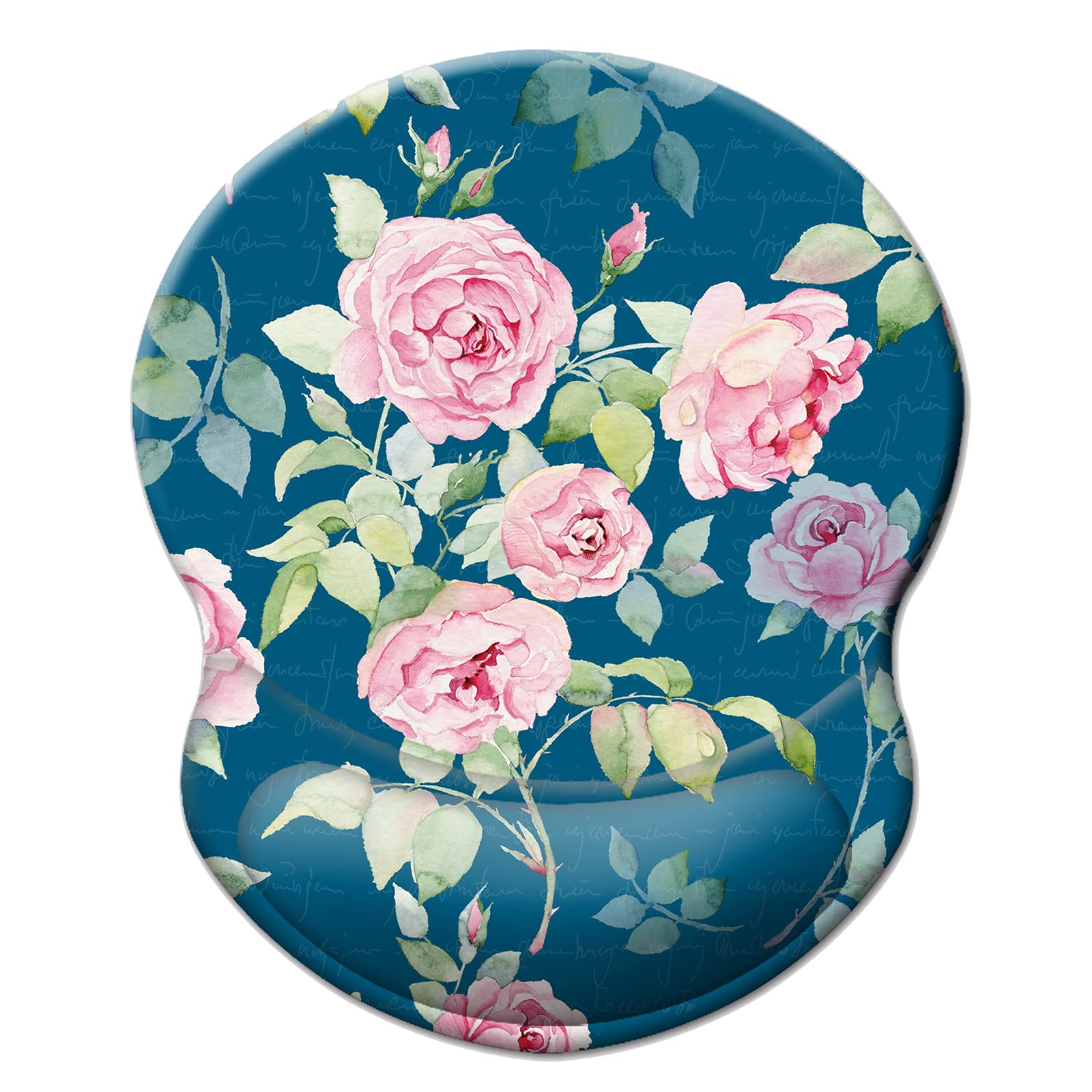 Ergonomic Non-Slip Wrist Mouse Pad with Gel Support - 8.7 x 7.5 Inches Comfortable Gaming Mouse Mat for Computer, Laptop, Office & Home Use - Perfect for Long Work Hours and Gaming Sessions (Romantic Rose)