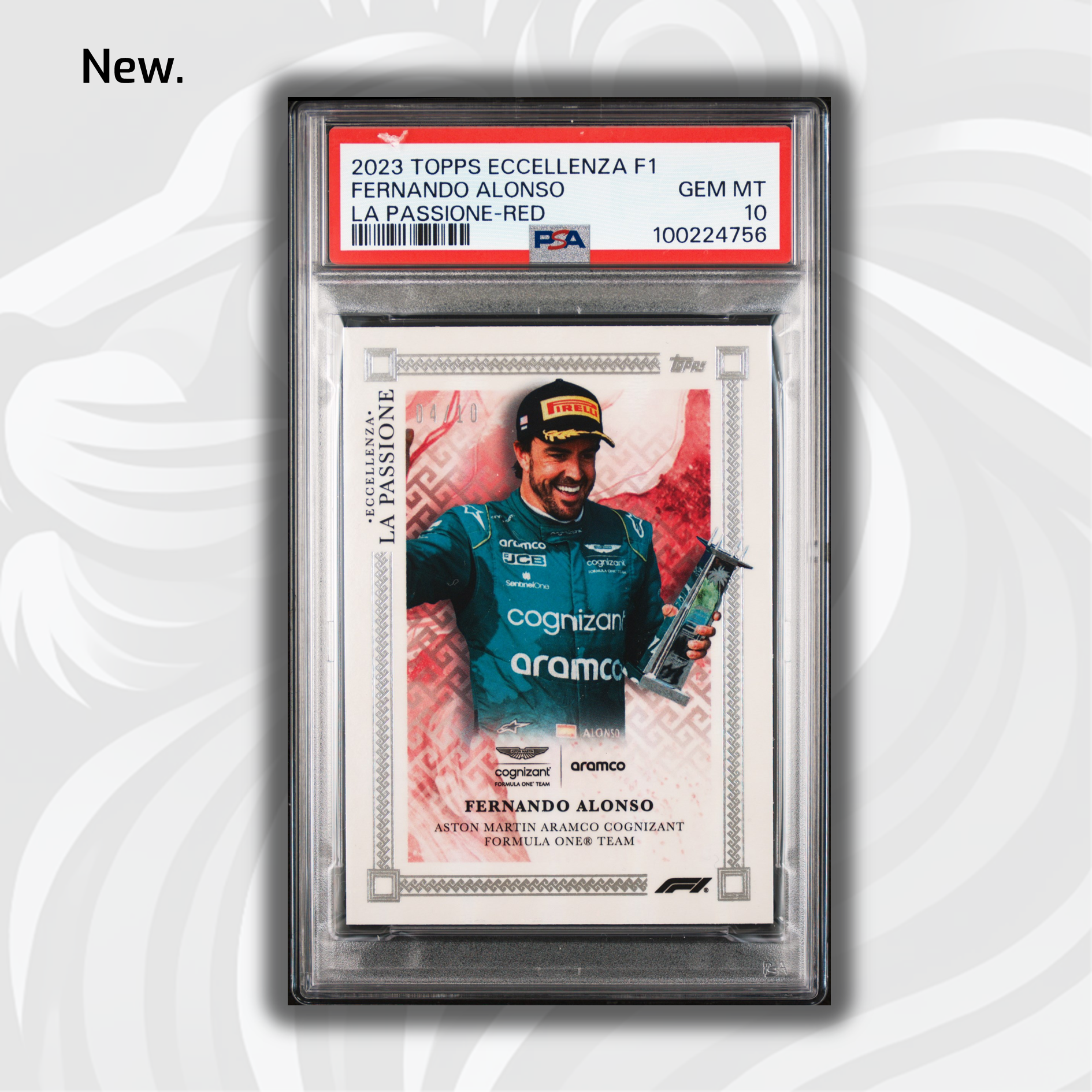 PSA 10 2004 Fernando Alonso Red 2023 Topps Eccellenza La Passione Racing Card - Perfect for F1 Collectors & Memorabilia Displays