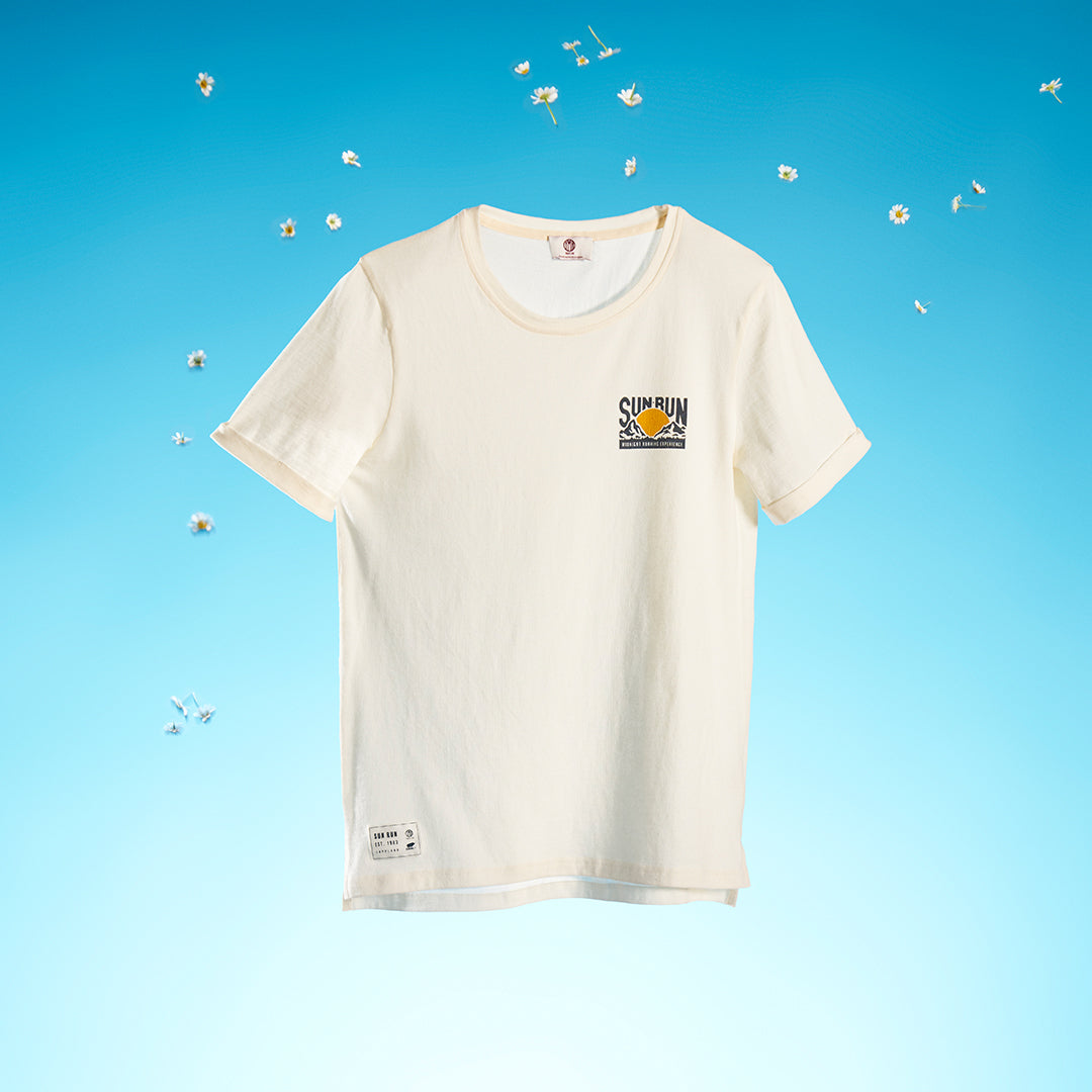 Sun Run Women's T-Shirt - Soft Cotton Off-White Tee for Running, Yoga & Casual Wear | Breathable Activewear Top