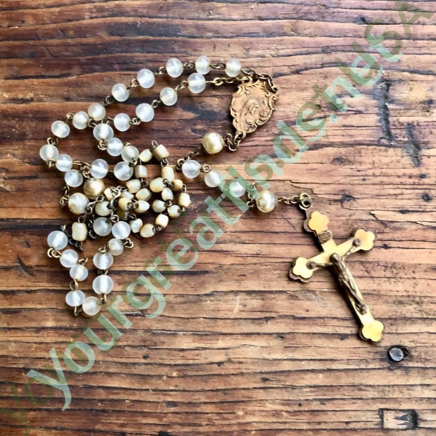 Vintage Clear Glass Bead Rosary - Handmade Catholic Prayer Beads for Meditation, Religious Gifts & Spiritual Jewelry - Perfect for Prayer, Worship & Faith-Based Decor
