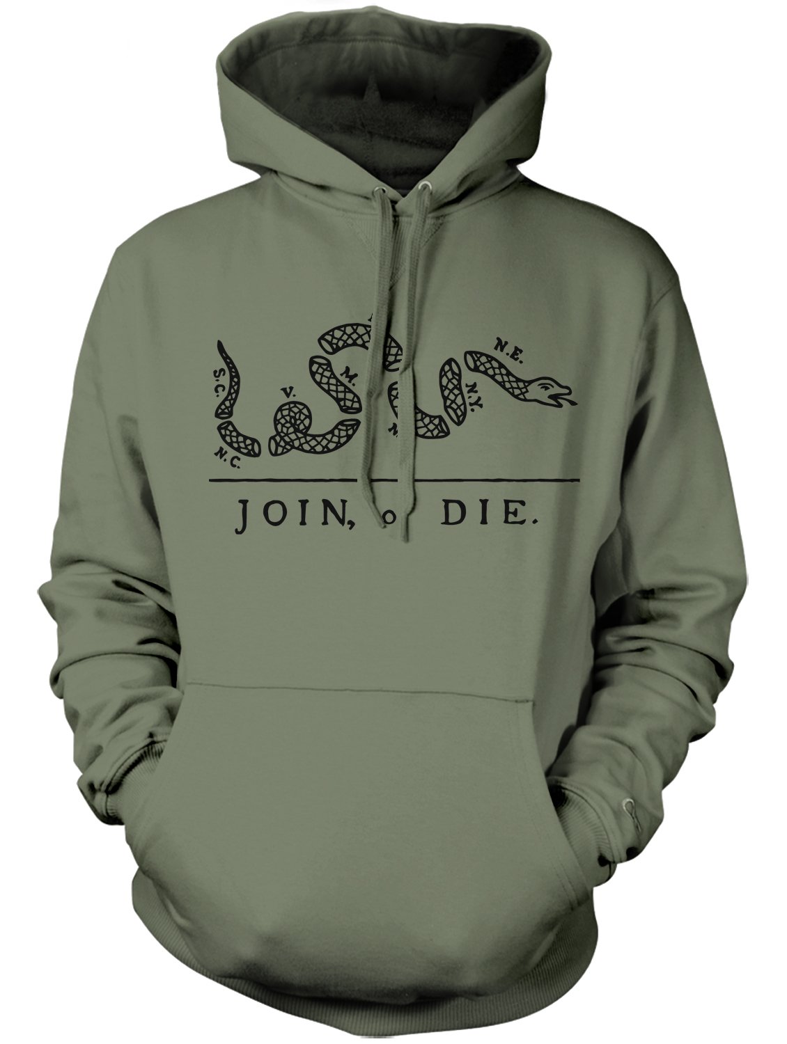 Manateez America Join or Die US Constitution Cartoon Hoodie - Patriotic Graphic Pullover for Men & Women | Perfect for 4th of July, Political Rallies & American History Enthusiasts