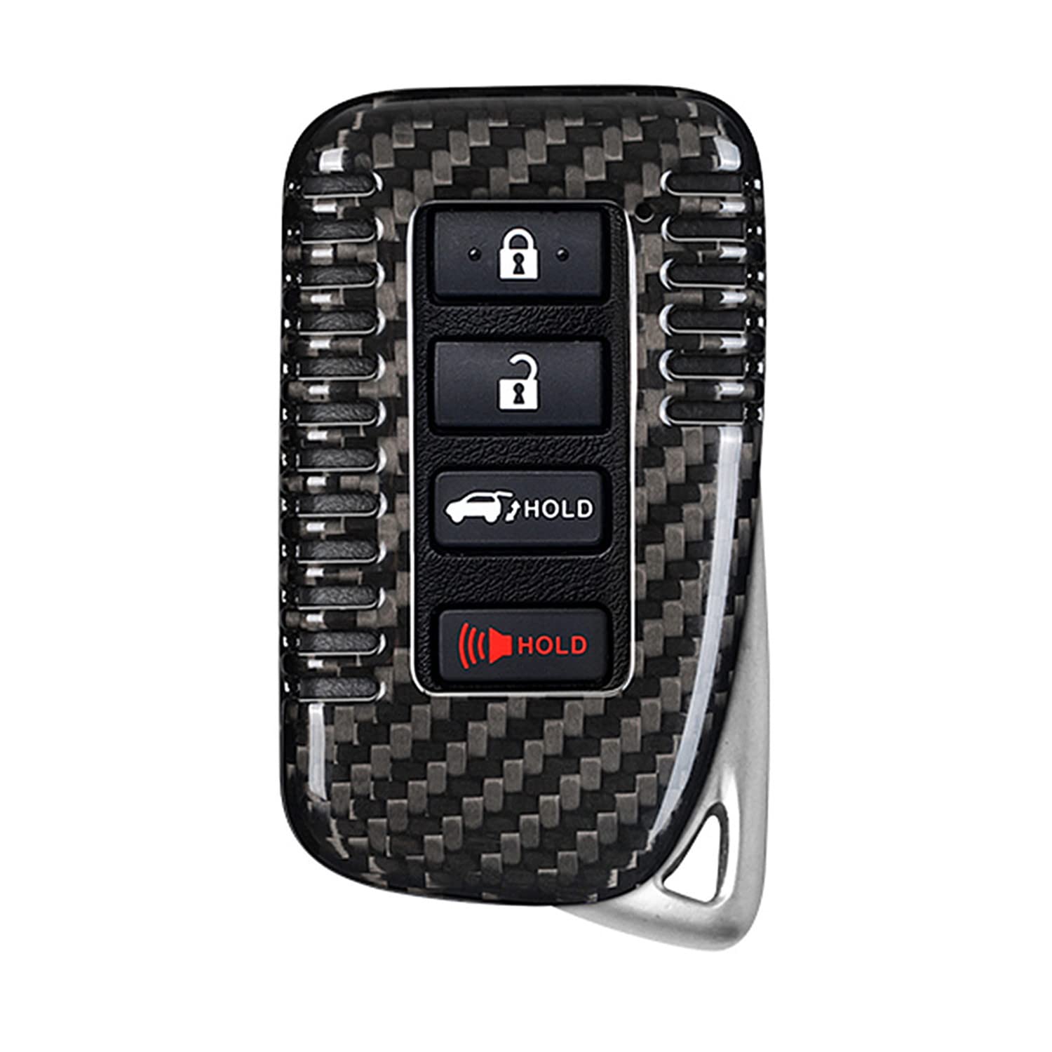 Premium Carbon Fiber Key Fob Cover for Lexus ES GS GX LC LS LX NX RC RX UX - Durable Smart Car Remote Key Case for Men & Women (4-Button Design, Black) - Perfect for Protection & Style Enhancement