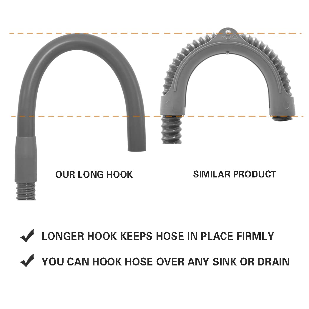 Universal Washing Machine Drain Hose - 6Ft Flexible Replacement with Clamp for Laundry Rooms