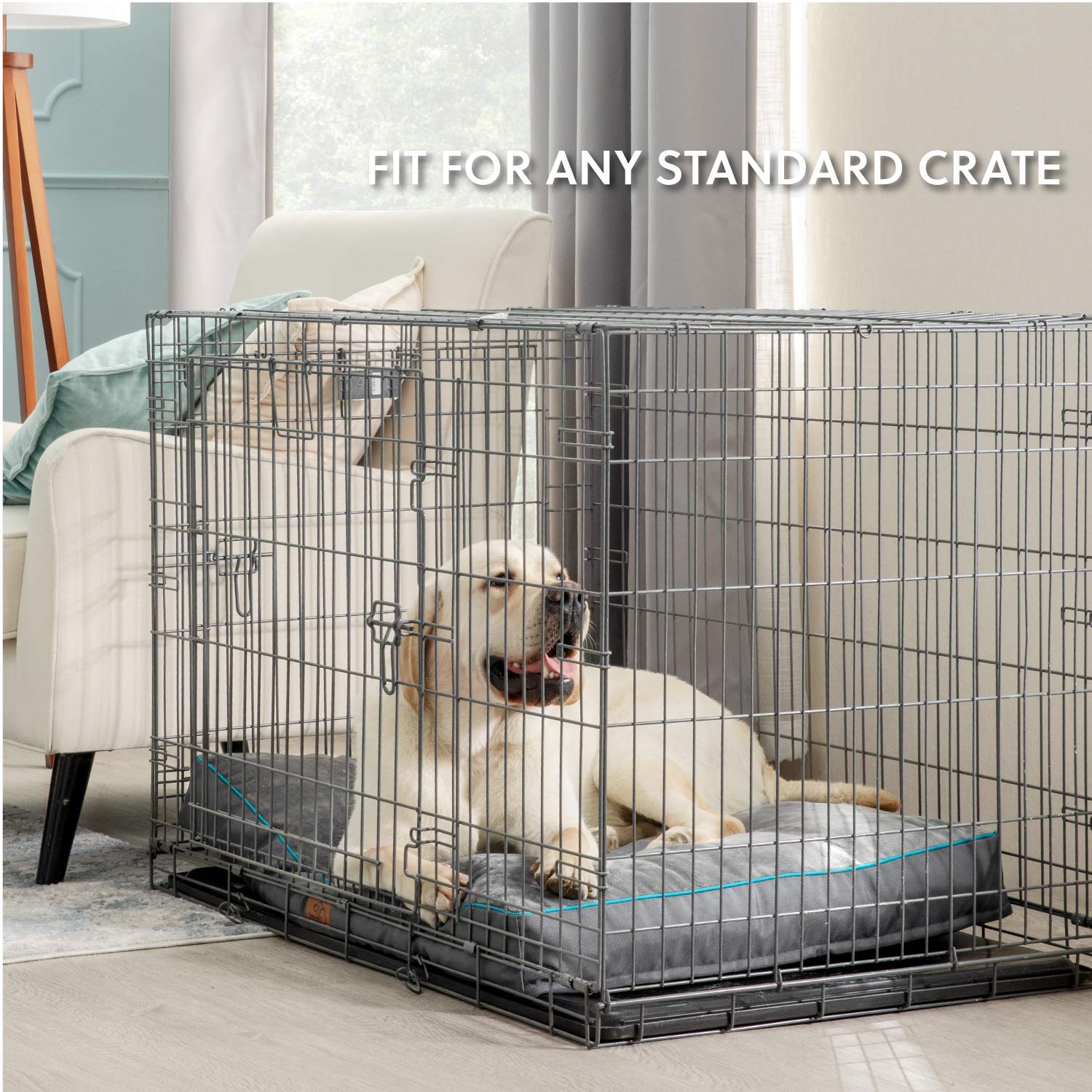 Bedsure Waterproof Dog Bed for Extra Large Dogs - 4 Inch Thick Orthopedic Support Pet Mat with Removable Washable Cover, Grey - Perfect for Large Breed Dogs Up to 100lbs in Living Room, Bedroom or Kennel