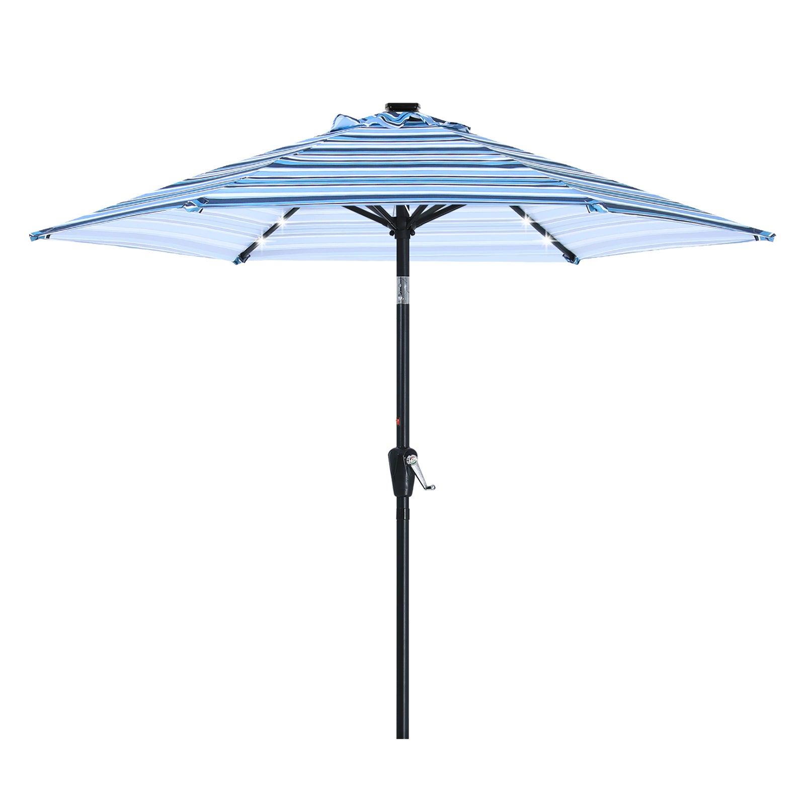 ABCCANOPY 7.5FT Outdoor Solar Patio Umbrella with 32 LED Lights - 6 Ribs for Backyard, Poolside, and Garden Shade