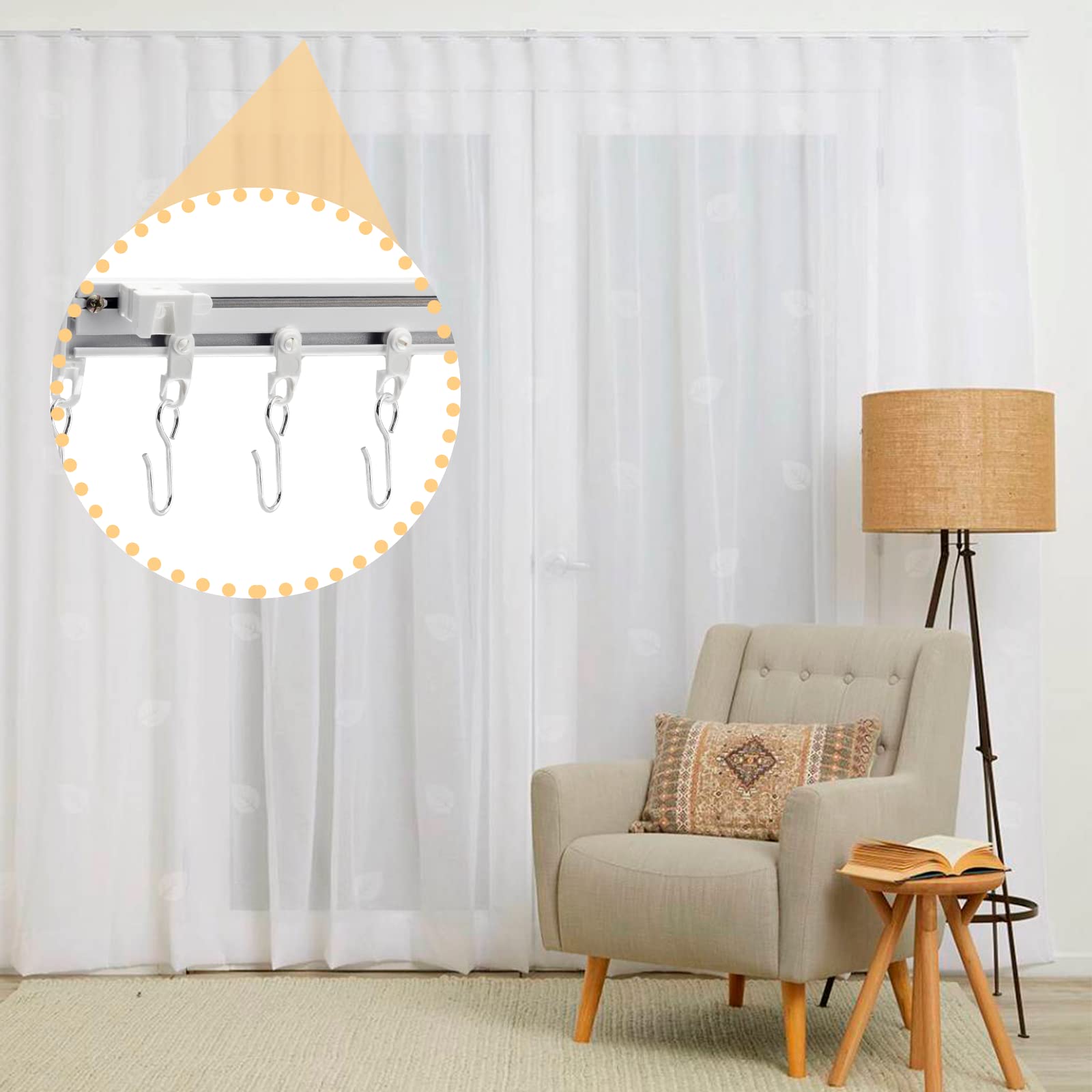 30Pcs Stainless Steel S-Shaped Curtain Track Hooks - Small Metal Drapery Hooks for Ceiling Drapes, Pin-On Curtains - Perfect for Home, Office & Hotel Window Treatments