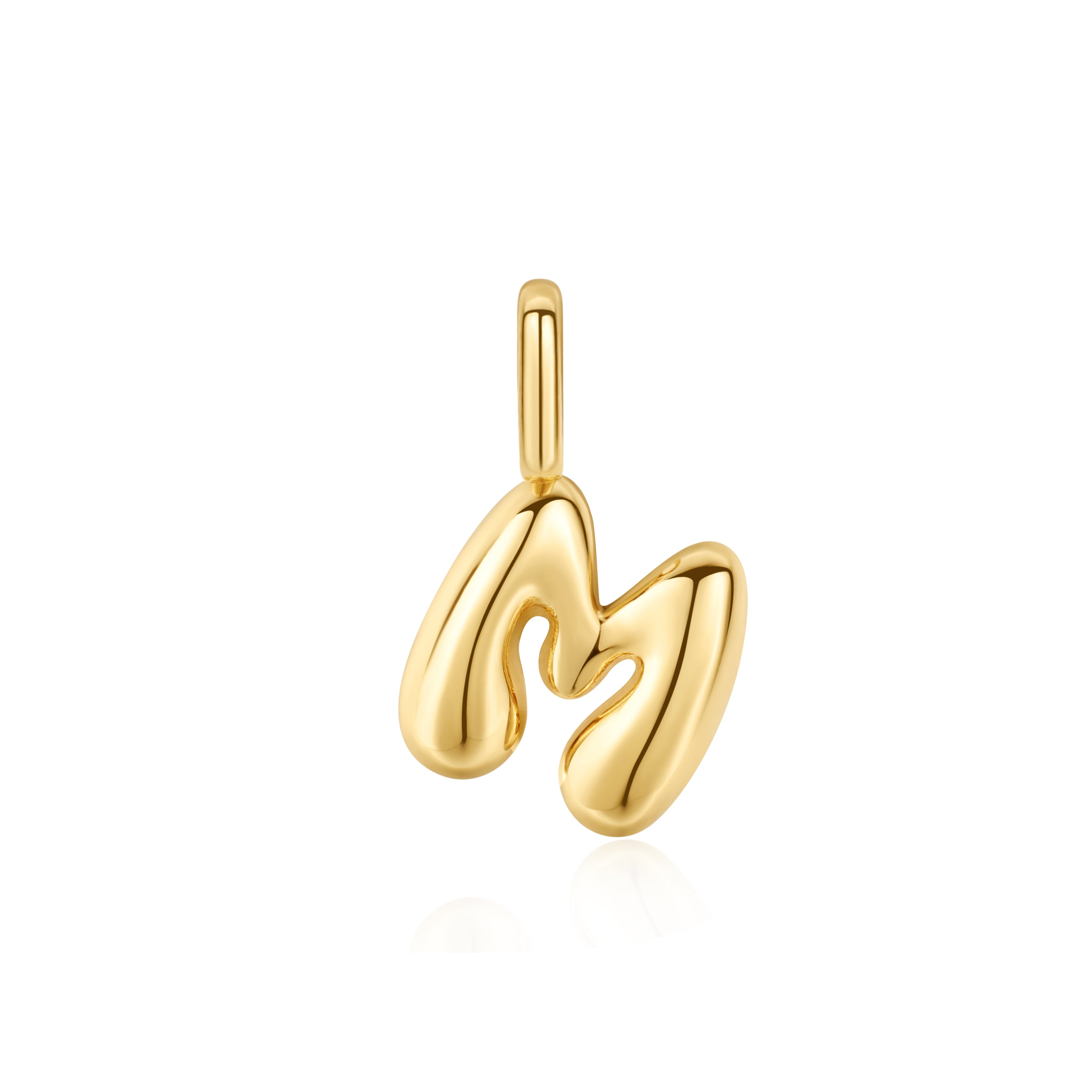 Gold Letter M Charm Pendant - Elegant Initial Necklace for Women, Perfect for Gifts, Birthdays, and Everyday Jewelry