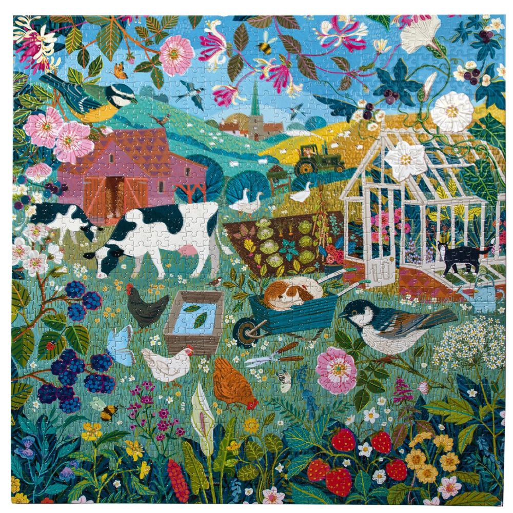 eeBoo 1000 Piece Jigsaw Puzzle - English Hedgerow Landscape - Challenging Adult Puzzle for Home Decor & Relaxation - Perfect for Family Game Nights & Stress Relief