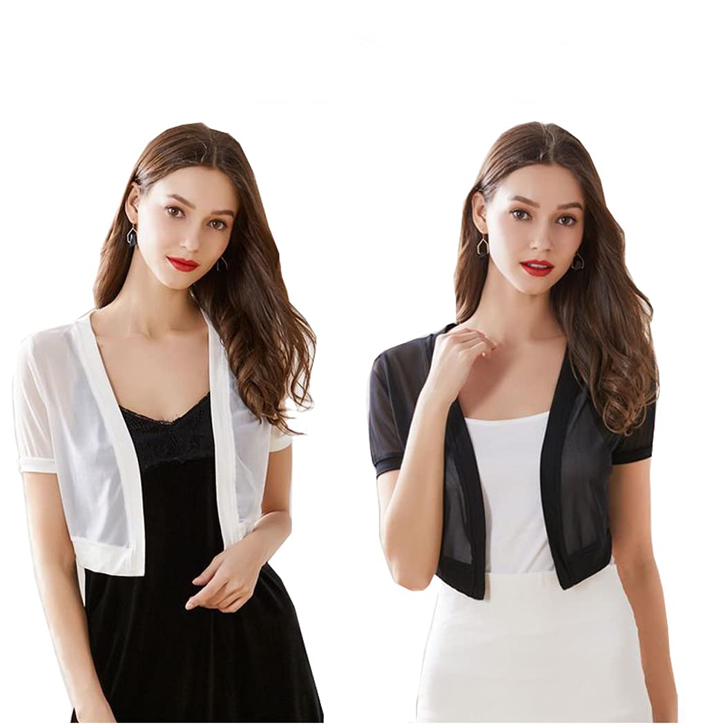 Elegant Women's Chiffon Bolero Shrug Jacket - Lightweight Cardigan & Dress Shawl for Evening Parties, Weddings & Special Occasions