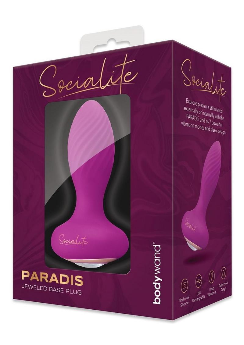 Bodywand Socialite Paradis Rechargeable Silicone Anal Plug - Purple & Gold | Waterproof & Hypoallergenic | Perfect for Couples Play & Solo Exploration