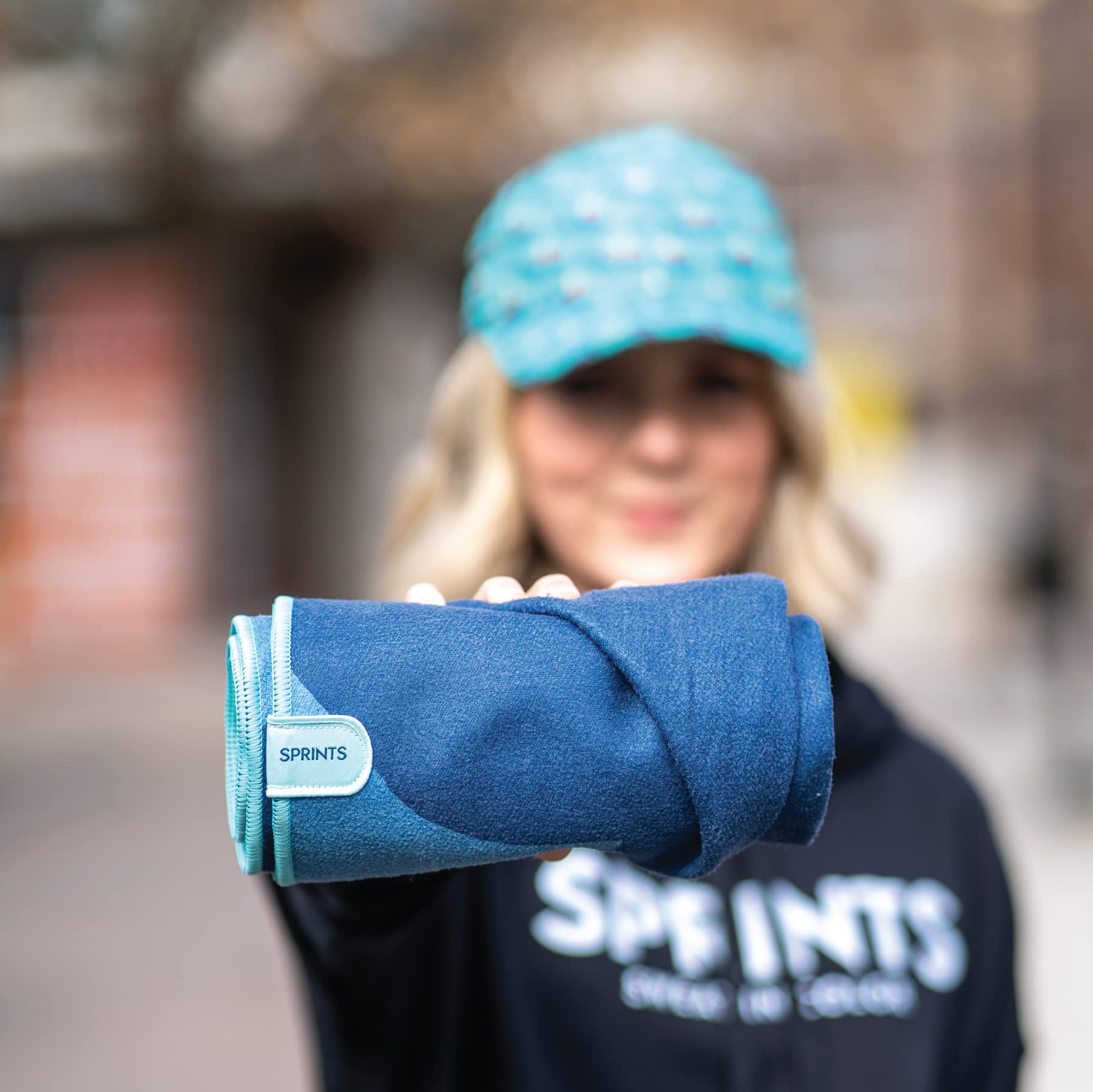 Sprints Athletic Running Towel - Full-Sized Moisture Wicking Sports Towel with Car Seat Cover Feature (Sasquatch Design) - Perfect for Running, Gym Workouts & Car Seat Protection
