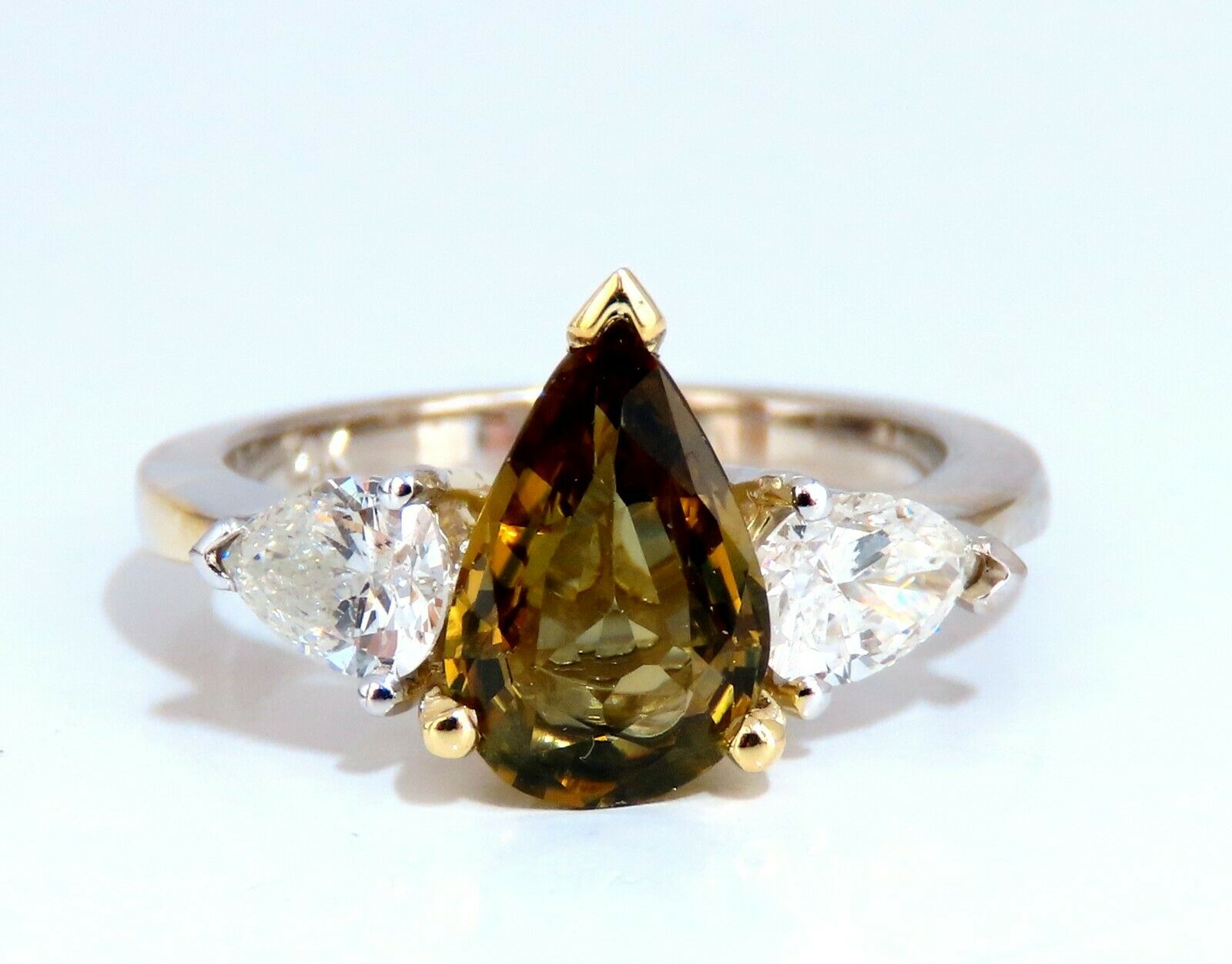 GIA Certified 2.04ct Natural No Heat Yellow Brown Sapphire Diamond Ring 14k White Gold - Elegant Engagement, Wedding & Anniversary Jewelry Gift for Women