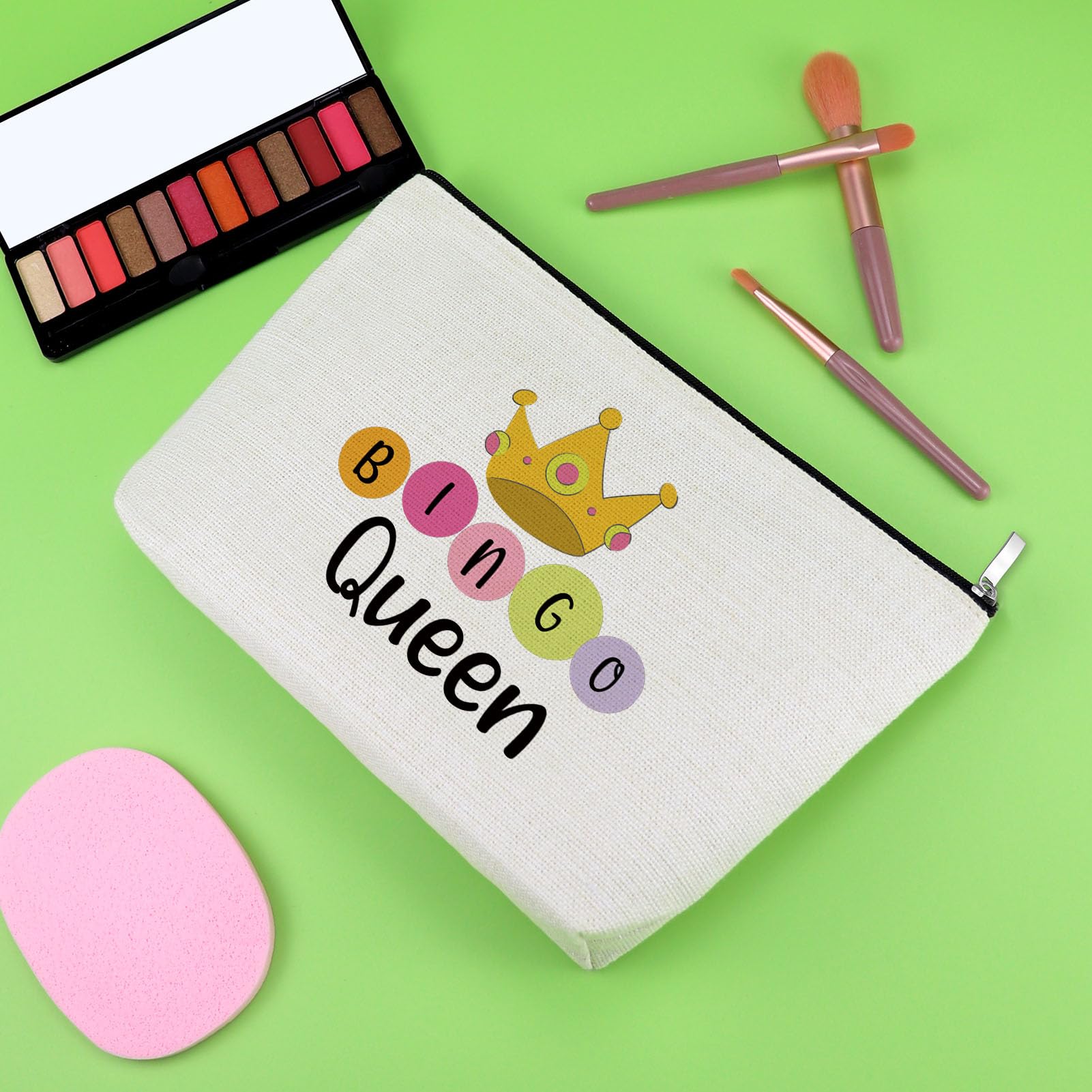 Bingo Makeup Bag for Women - Perfect Gift for Bingo Lovers, Casino Enthusiasts & Best Friends - Cosmetic Pouch for Travel, Birthday, Christmas & Graduation Presents - Ideal for Game Nights, Casino Parties & Daily Makeup Storage
