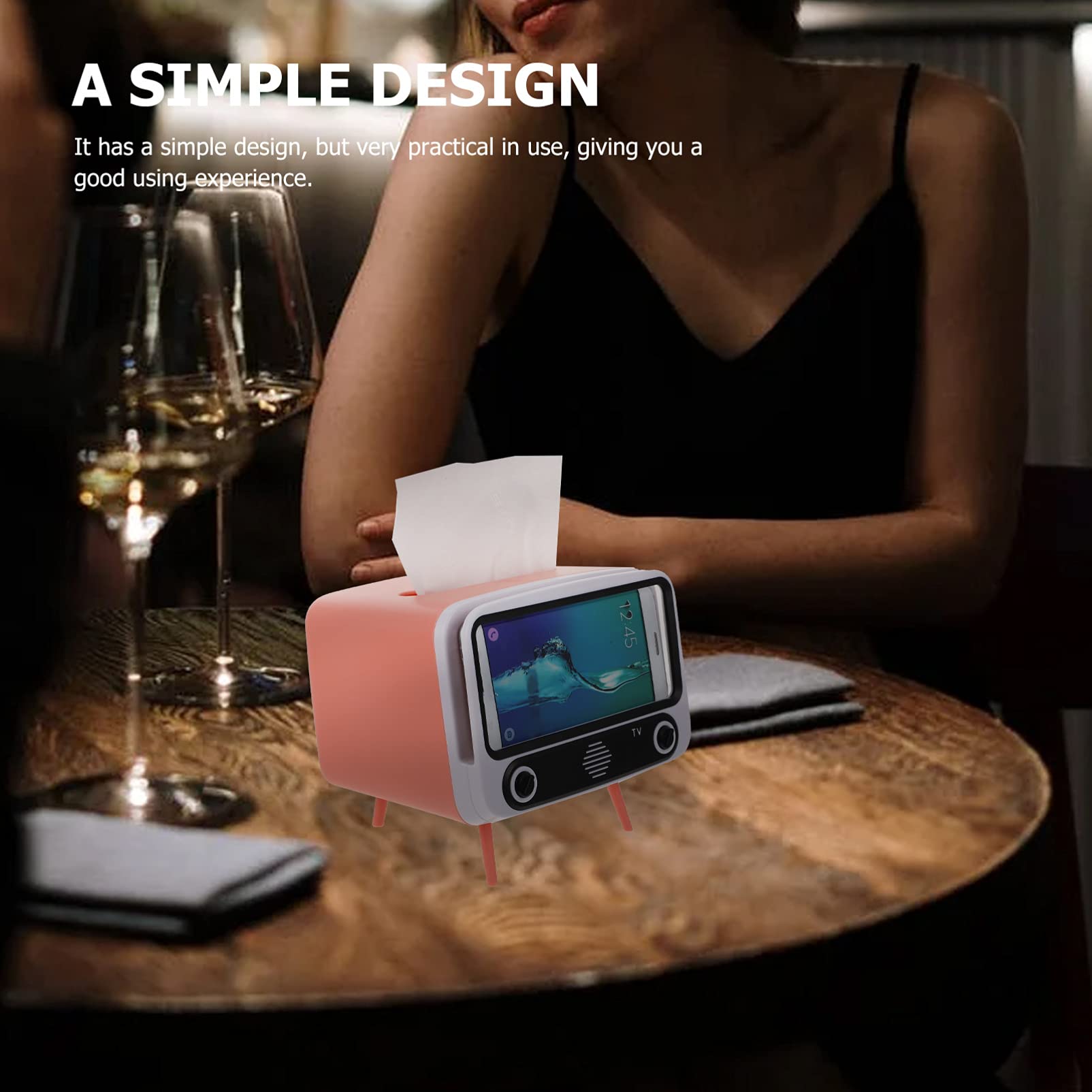 2-Pack Phone Holder & Tissue Dispenser - Desktop Organizer with Napkin Storage | Perfect for Office, Home, Car & Kitchen Use