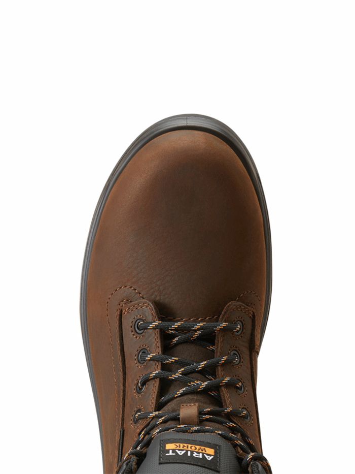 Ariat Men's Turbo Waterproof Carbon Toe Work Boot - Rich Brown | Durable Safety Footwear for Construction, Farming & Outdoor Work