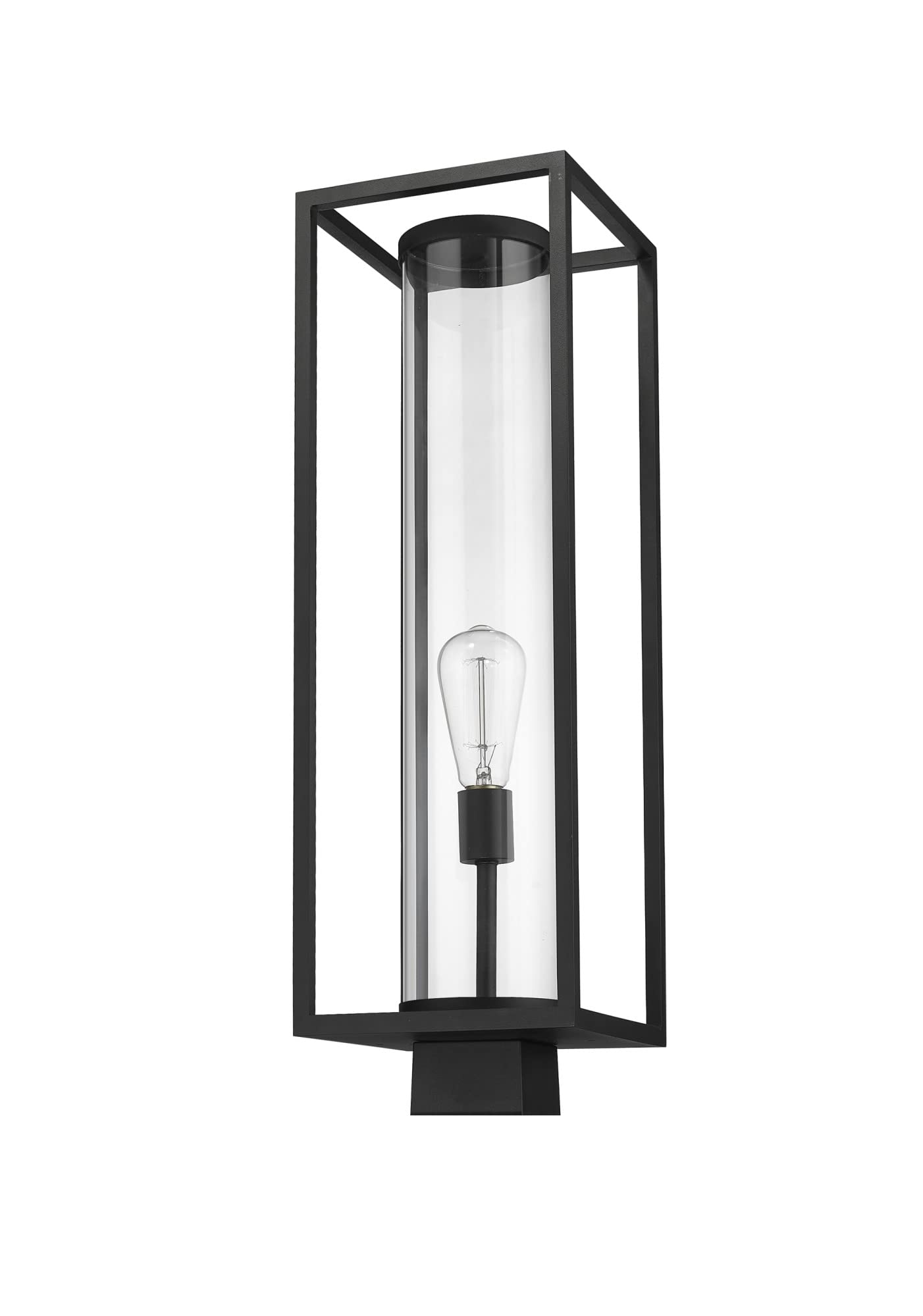 Z-Lite 584PHBS-DBZ-OBS 1-Light Outdoor Post Mount Light Fixture in Brass Finish - Perfect for Porch, Garden, and Pathway Lighting