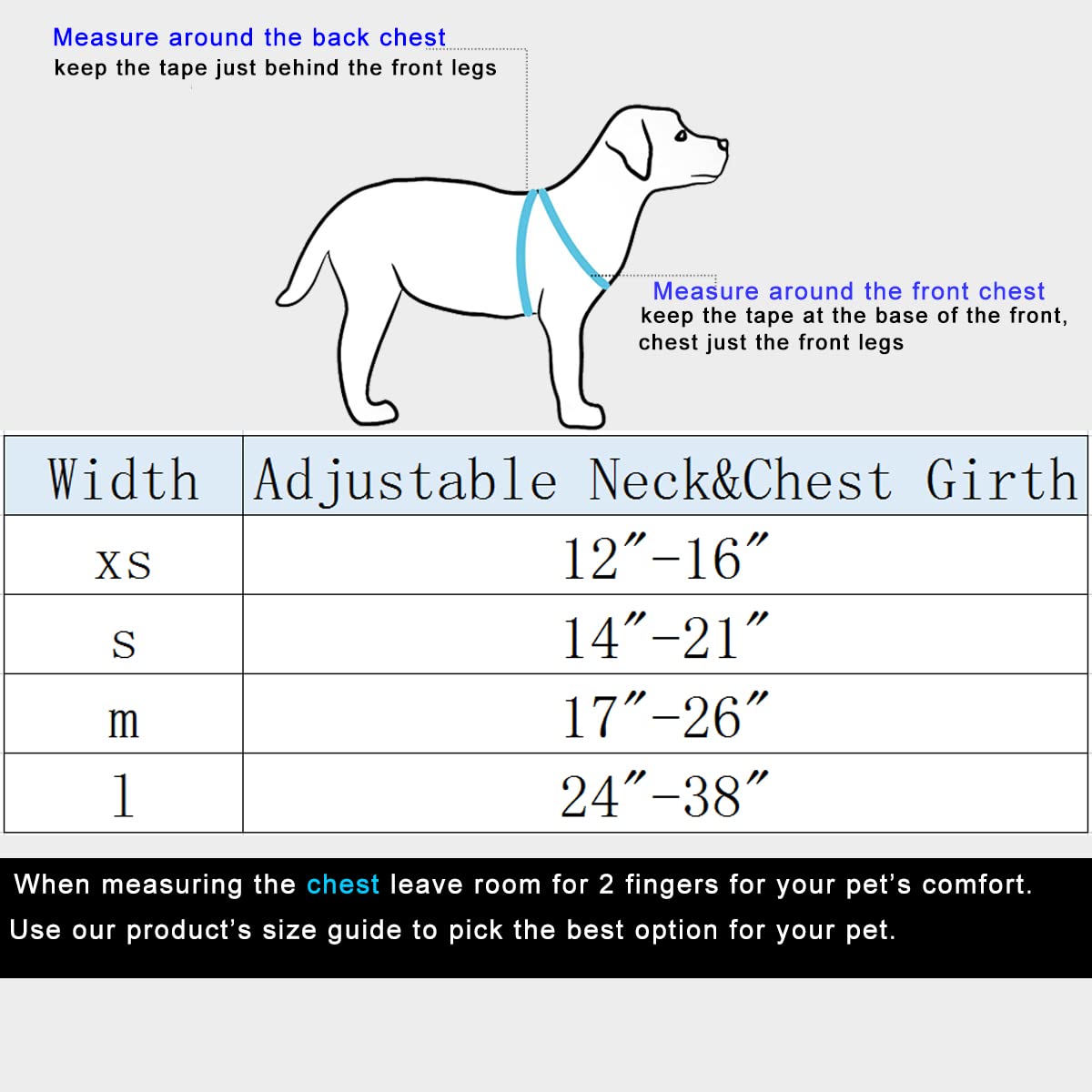 DOGWONG Blue Hemp Dog Harness - Hypoallergenic Adjustable Cotton Vest for Small Medium Large Dogs with Sensitive Skin | Perfect for Walking, Training & Outdoor Adventures